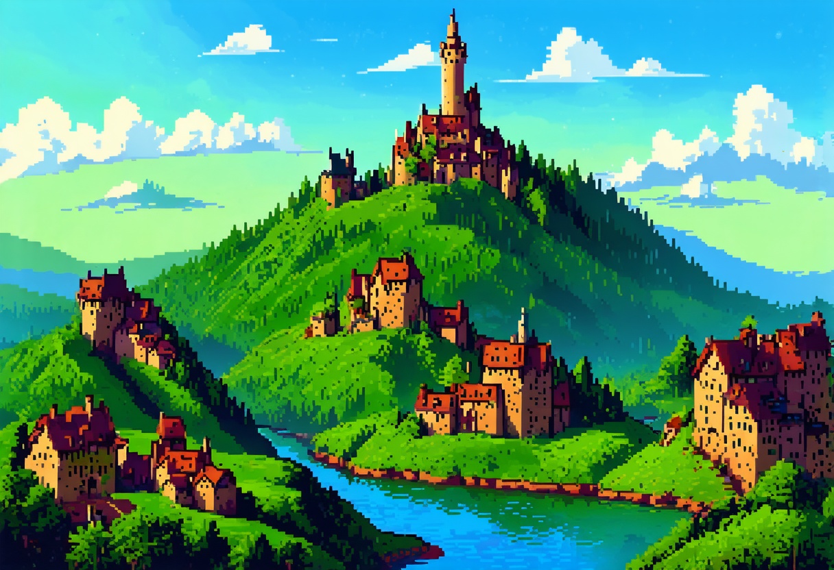 Landscape,  land of fantasy,  castles on Tensor.Art