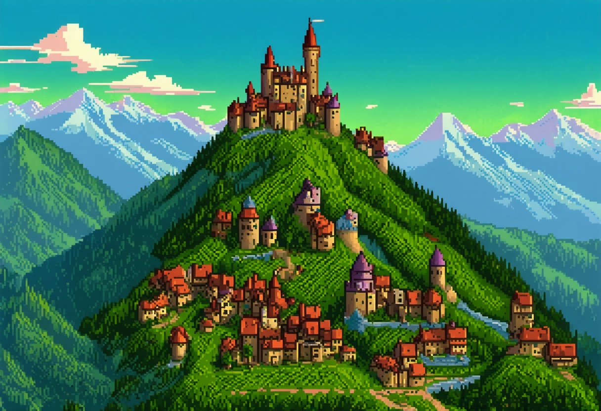 Landscape,  land of fantasy,  castles on Tensor.Art