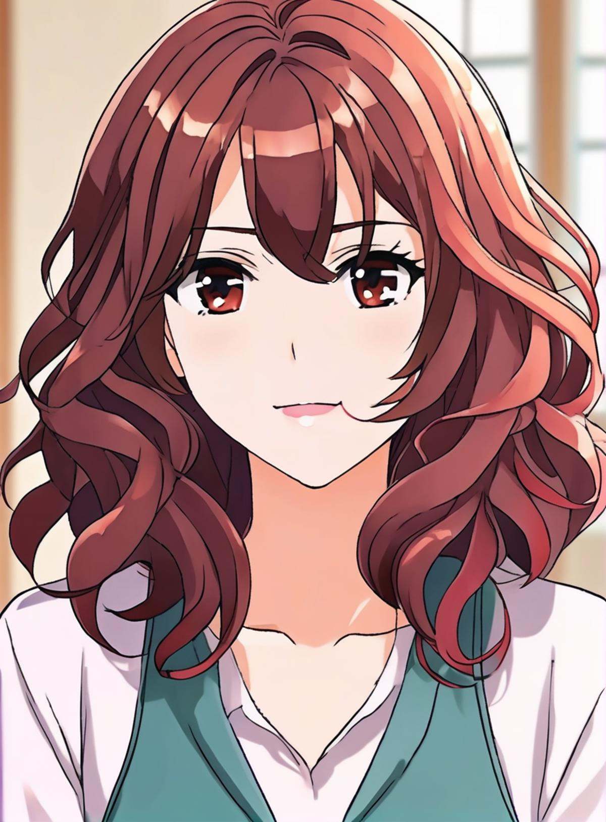 medium wavy [reddish-black:.3] hair,  1girl on Tensor.Art