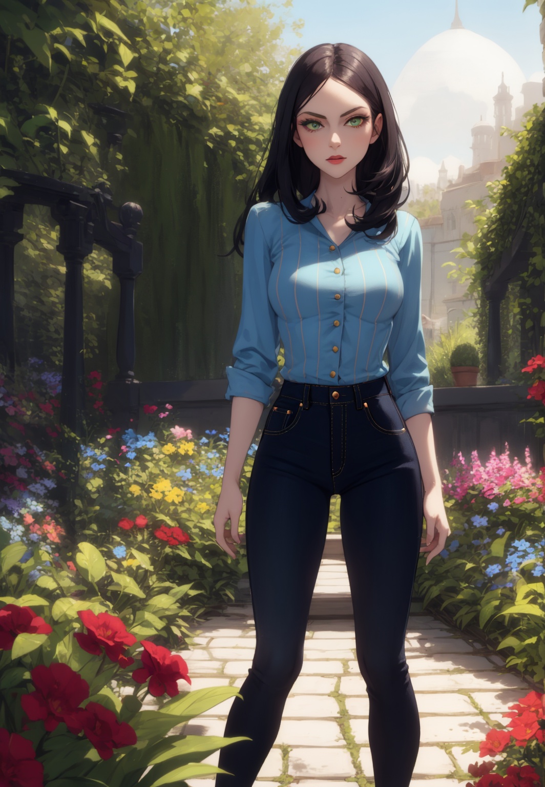 alice liddel,  greeneyes,  denim pants on Tensor.Art