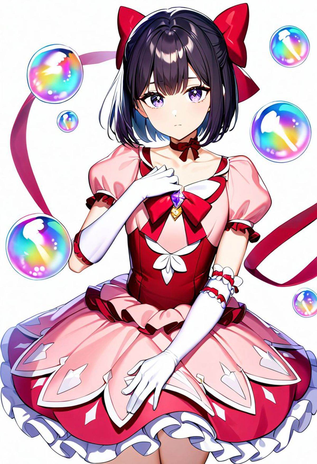 1girl,  gloves,  red dress on Tensor.Art