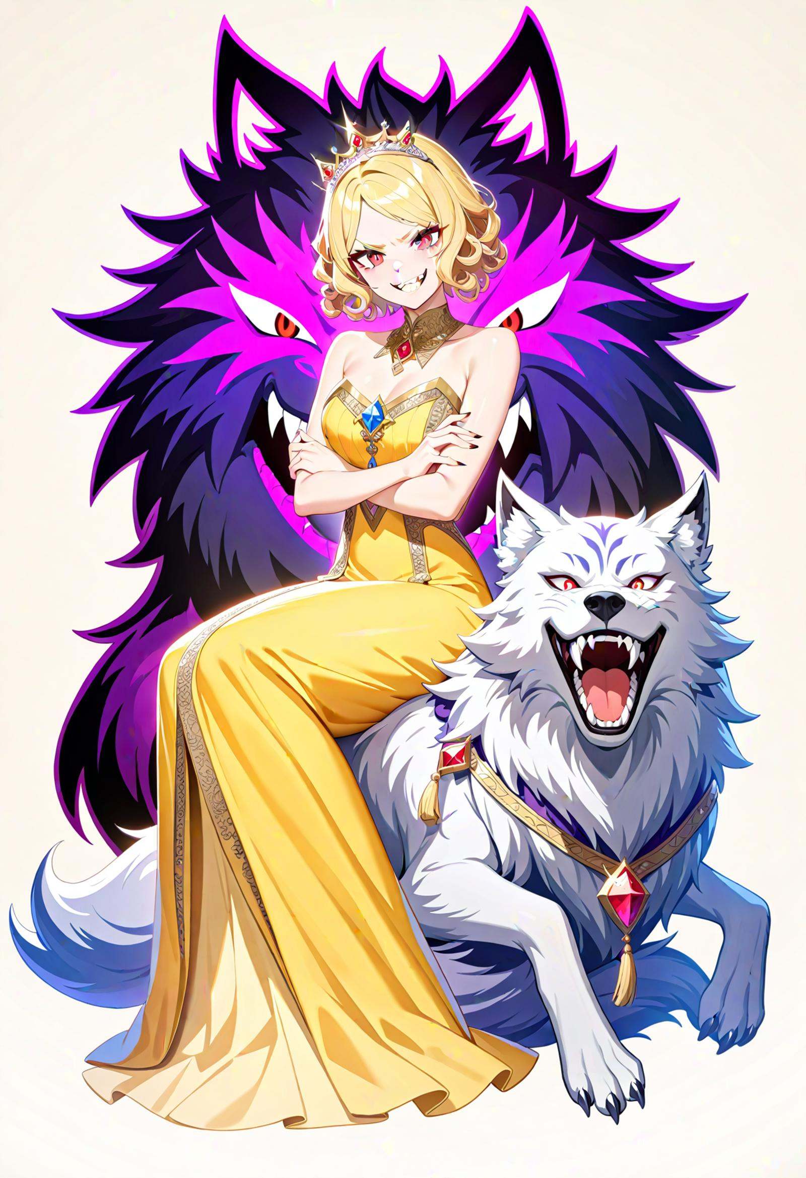 1girl,  crown,  yellow dress on Tensor.Art