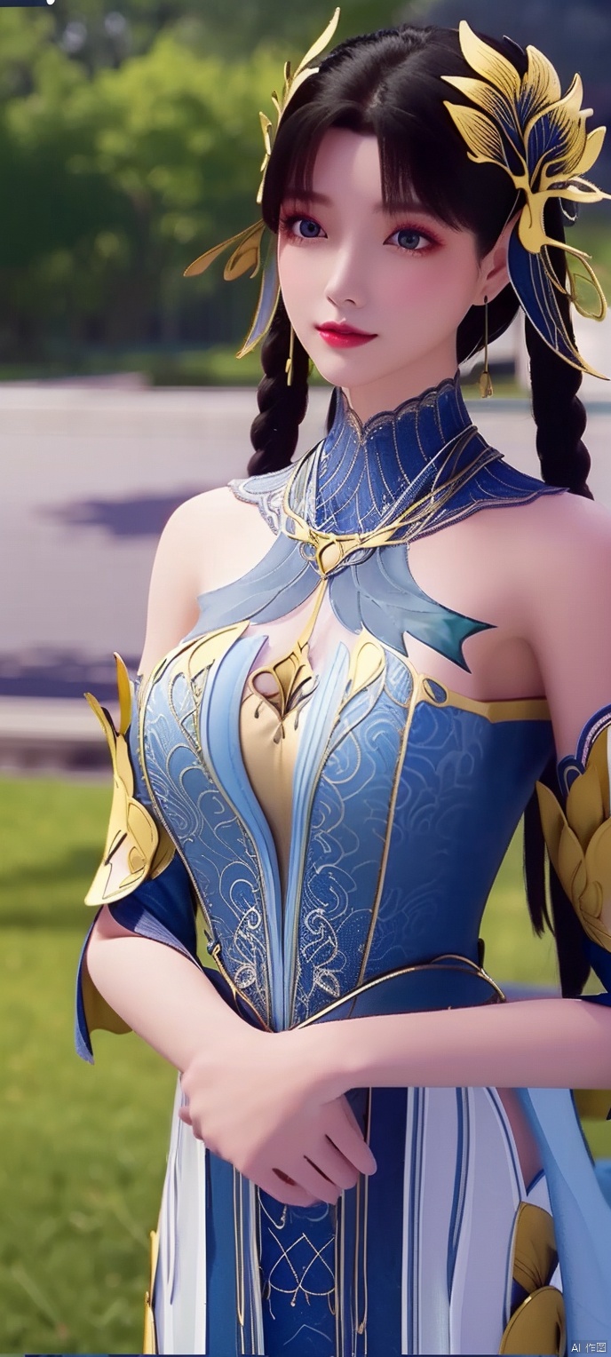 3D,masterpiece,(best quality),(makeup),official art, extremely detailed cg 8k wallpaper,((crystalstexture skin)), (extremely delicate and beautiful),(highly detailed),qinger, 1girl, solo, looking at viewer, upper body