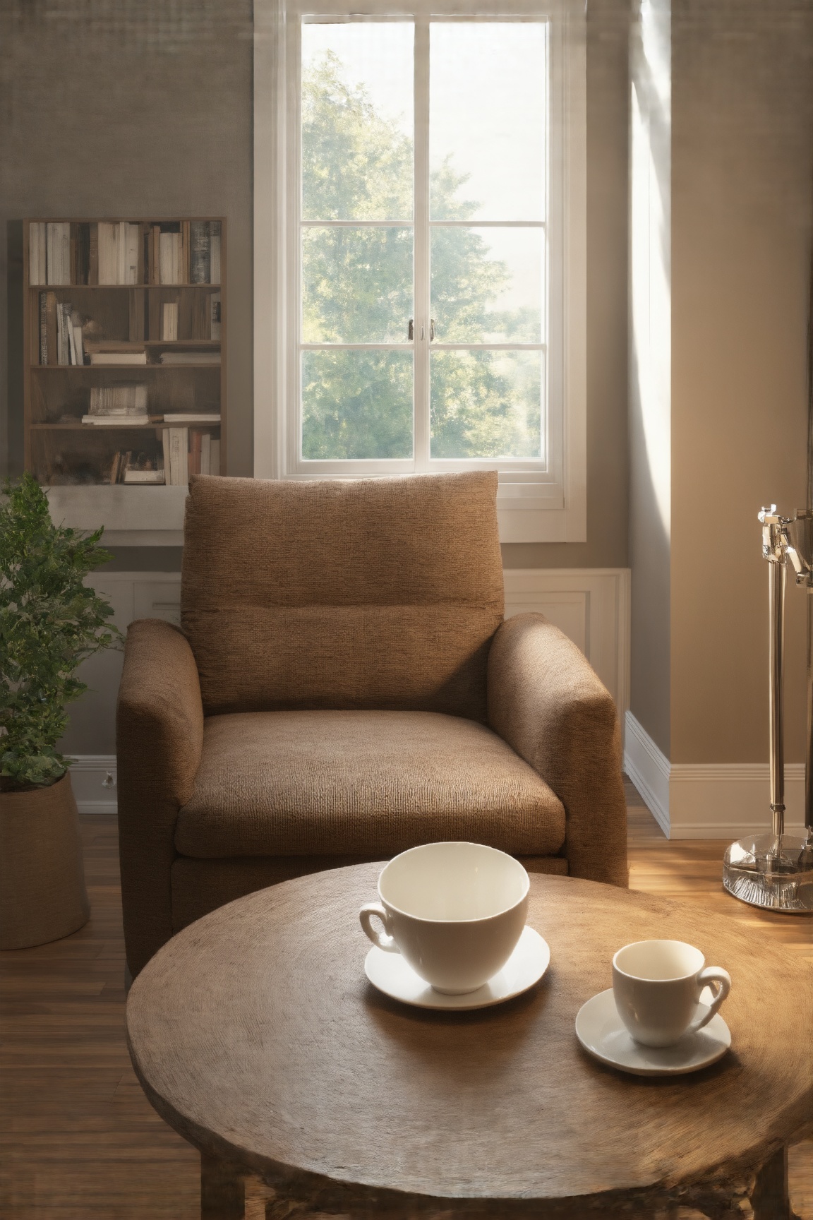 (best quality, 4K, 8K, high-resolution, masterpiece), ultra-detailed, realistic, photorealistic, modern home, interior design, indoors, cup, no humans, window, chair, table, scenery, couch, lamp, still life, cabinet, contemporary decor, minimalist aesthetic, warm lighting, clean lines, cozy ambiance, high detail, high resolution.
