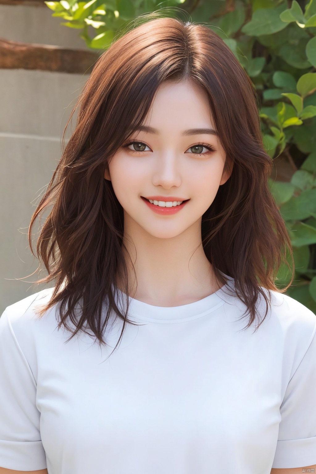 score_9,score_8_up,score_7_up,score_6_up,4k,best quality,masterpiece,ultra high res,medium_shot,photorealistic,1girl,solo,smile,perfect face,detailed face,medium hair,JK_style,(white short-sleeved),