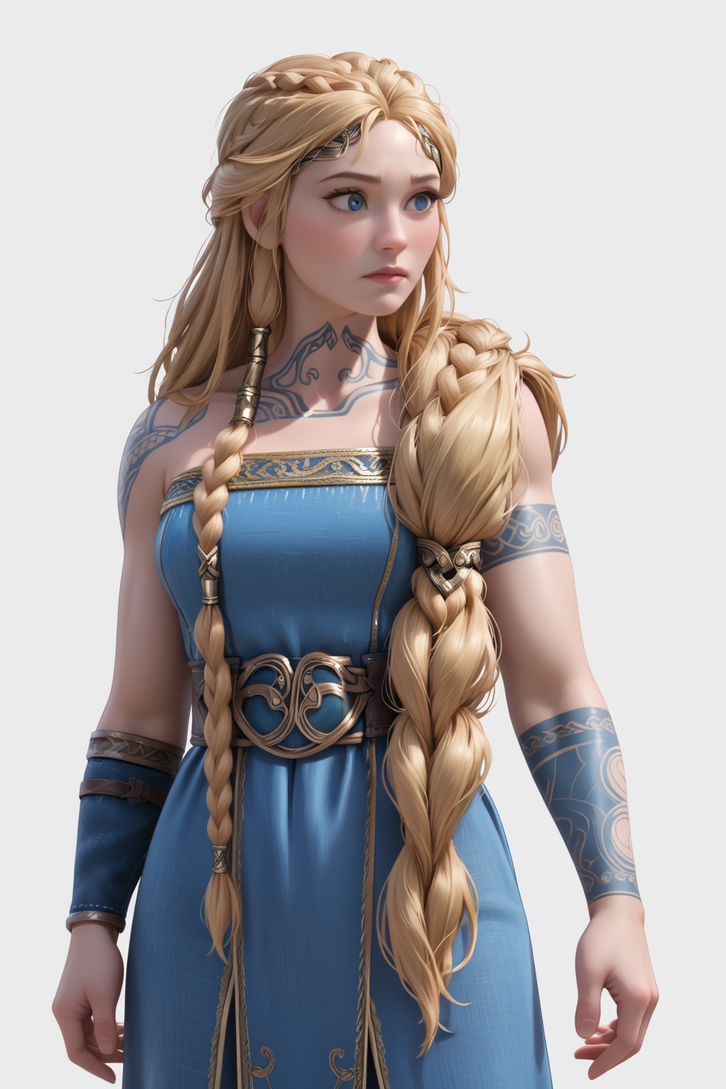 Sif,  blonde hair,  long hairs on Tensor.Art