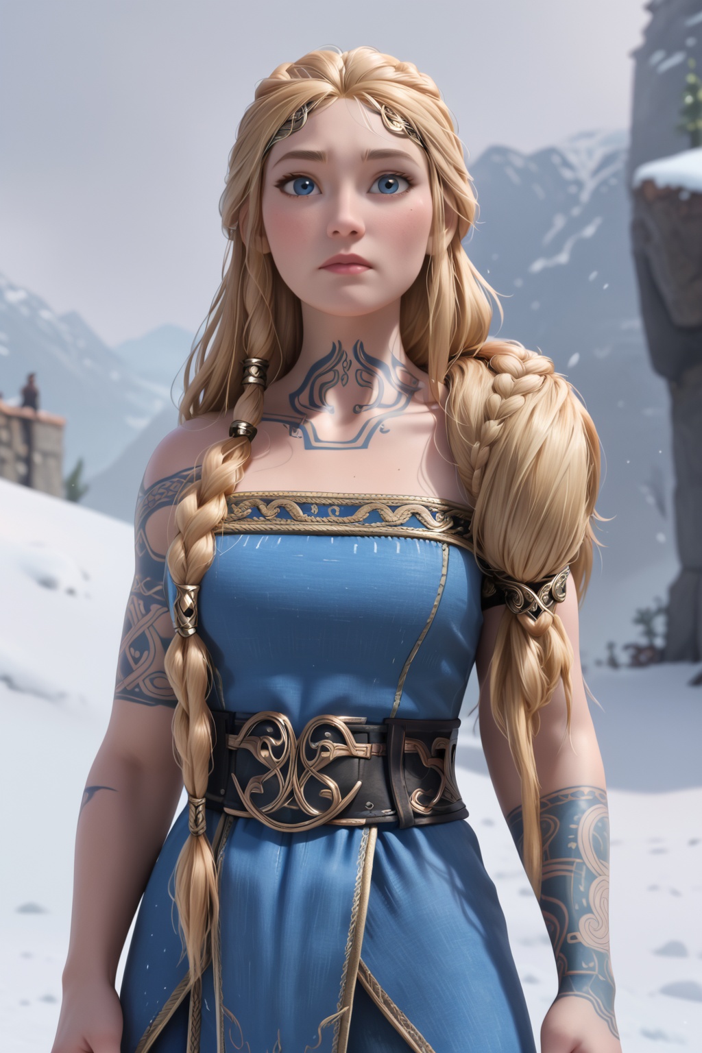Sif,  blonde hair,  long hairs on Tensor.Art