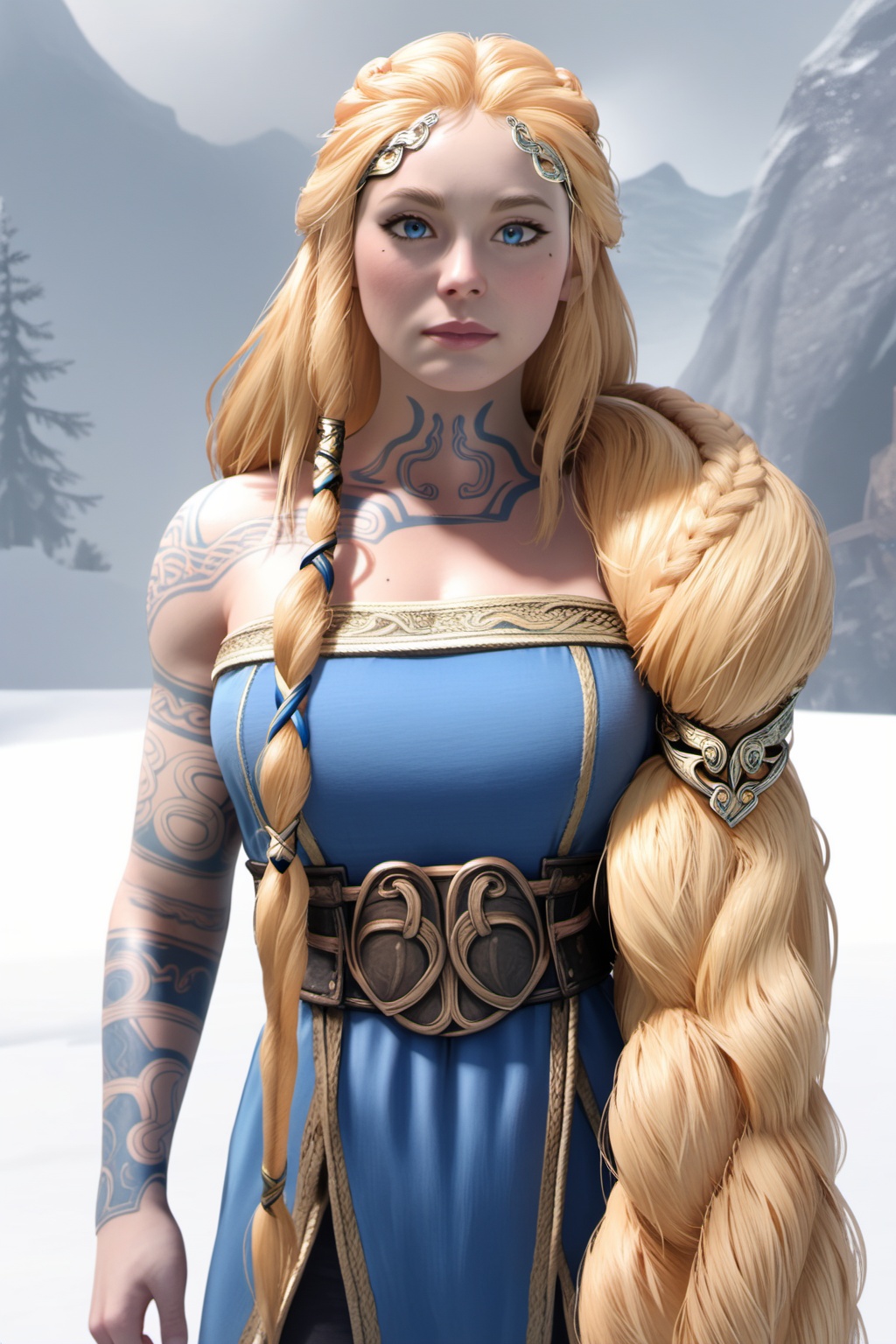 Sif,  blonde hair,  long hairs on Tensor.Art
