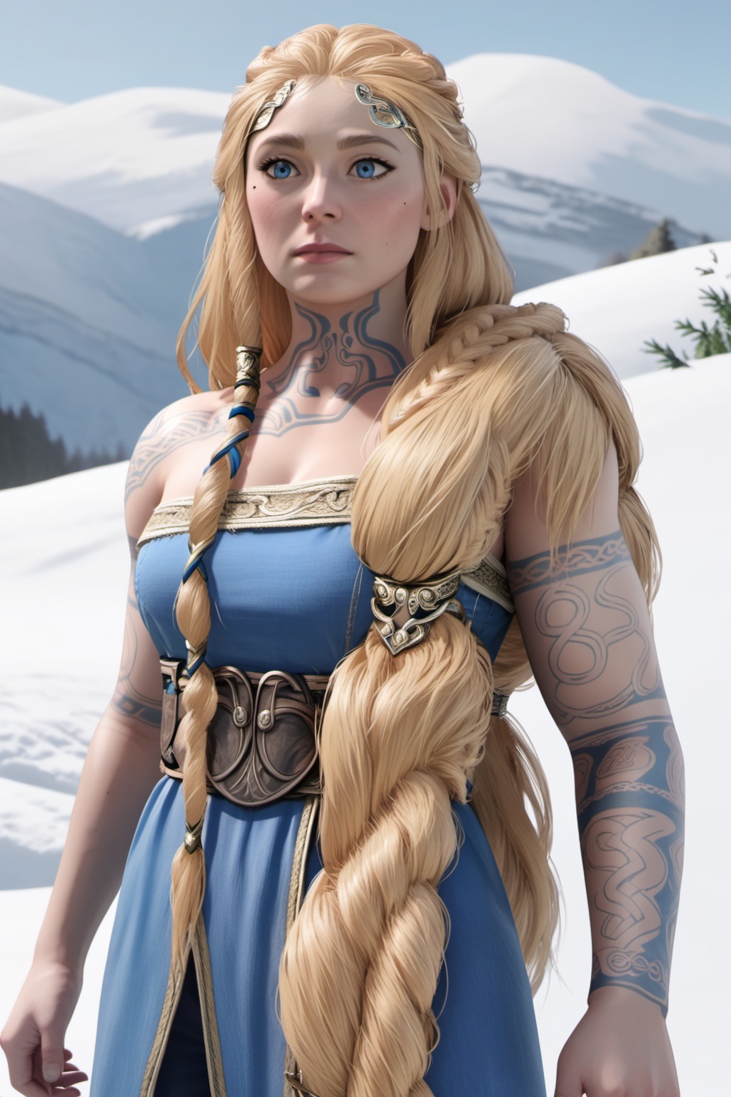 Sif,  blonde hair,  long hairs on Tensor.Art