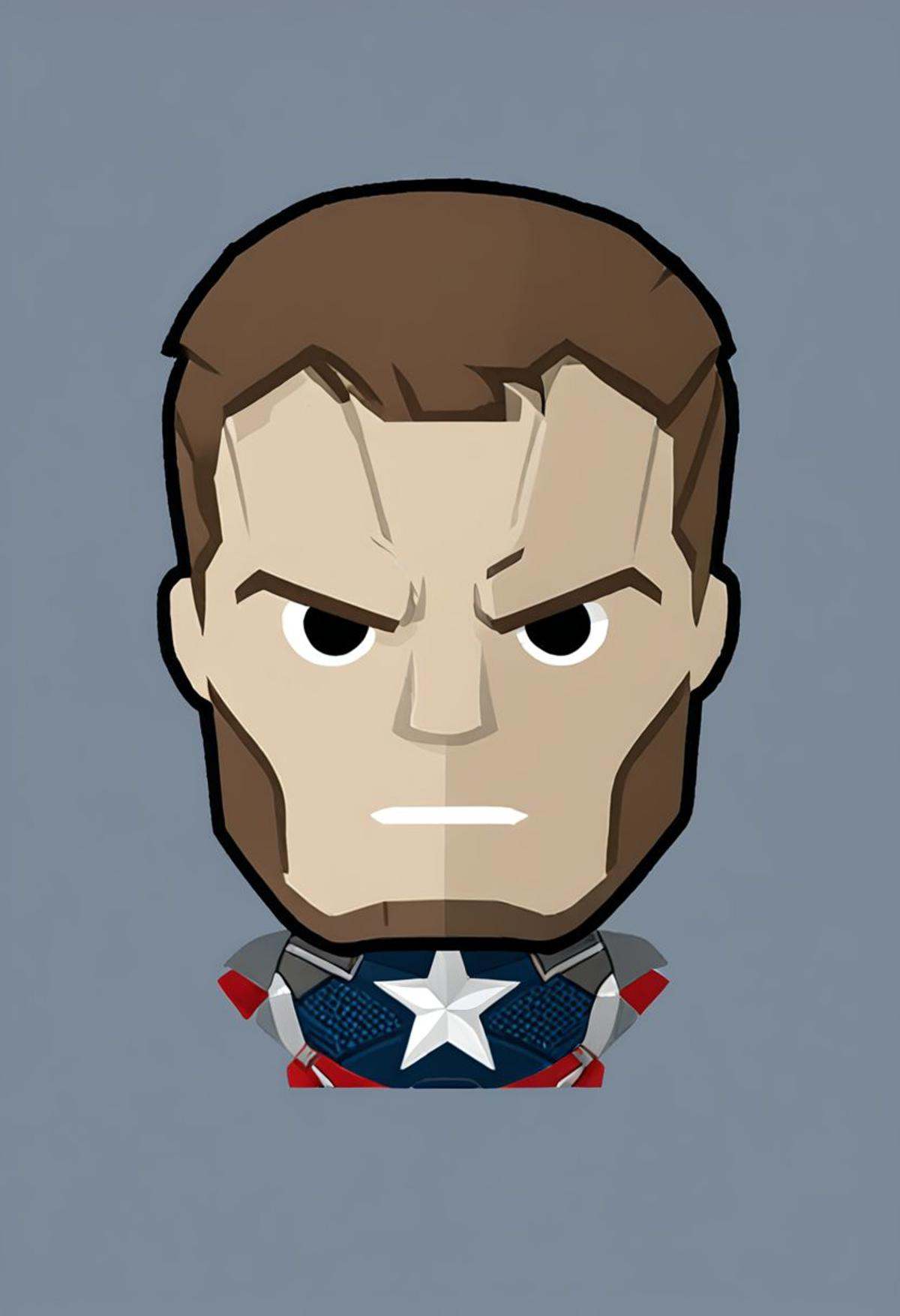 captain america,  simple 2d flat design,  still from the avengers on Tensor.Art