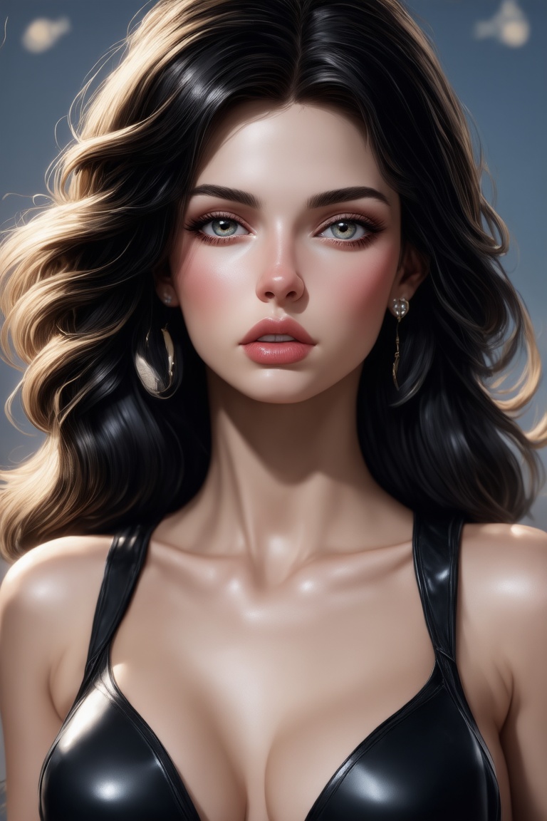 women. beautiful detailed face,  black hair,  pale skin on Tensor.Art