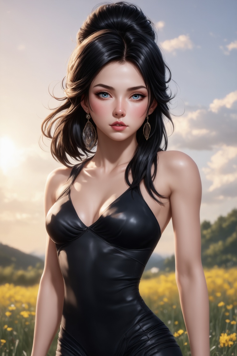 women. beautiful detailed face,  black hair,  pale skin on Tensor.Art