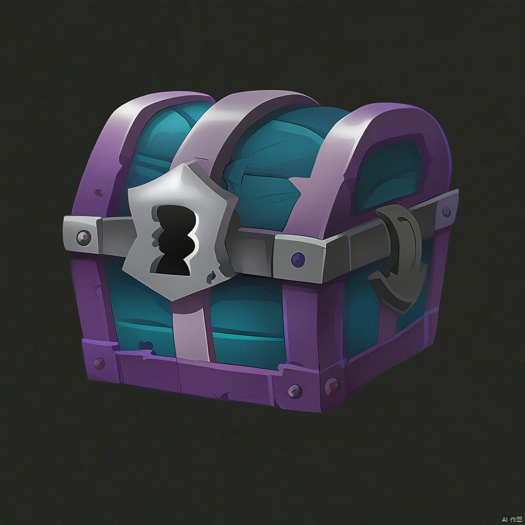 Game props. A fine blue and purple treasure chest.