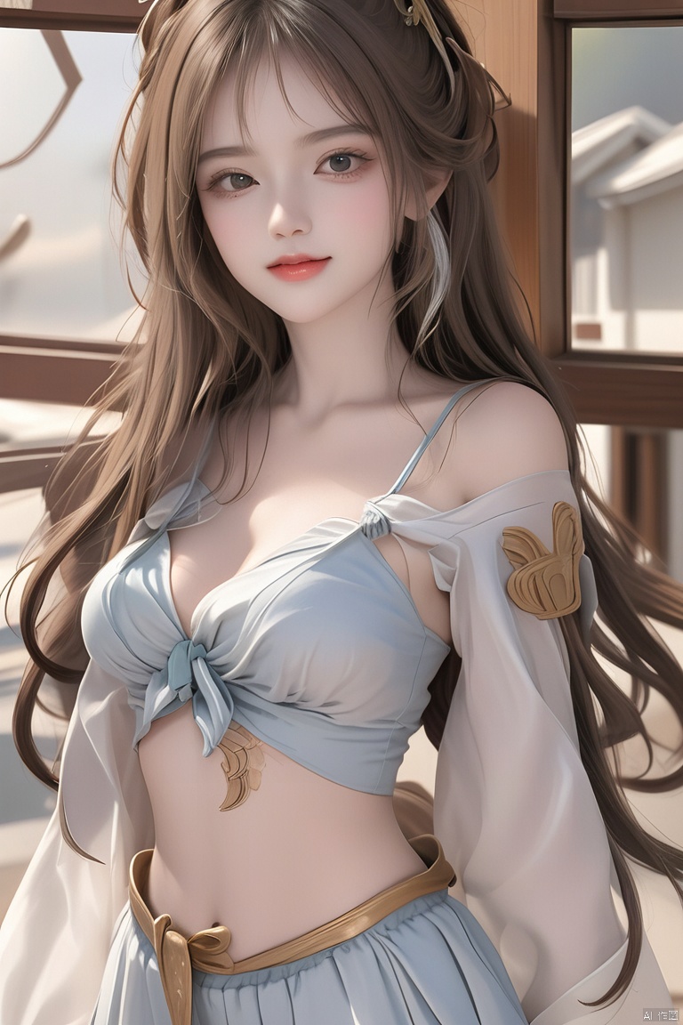 Messy long hair. Delicate skin with. Upper body. 1girl on Tensor.Art