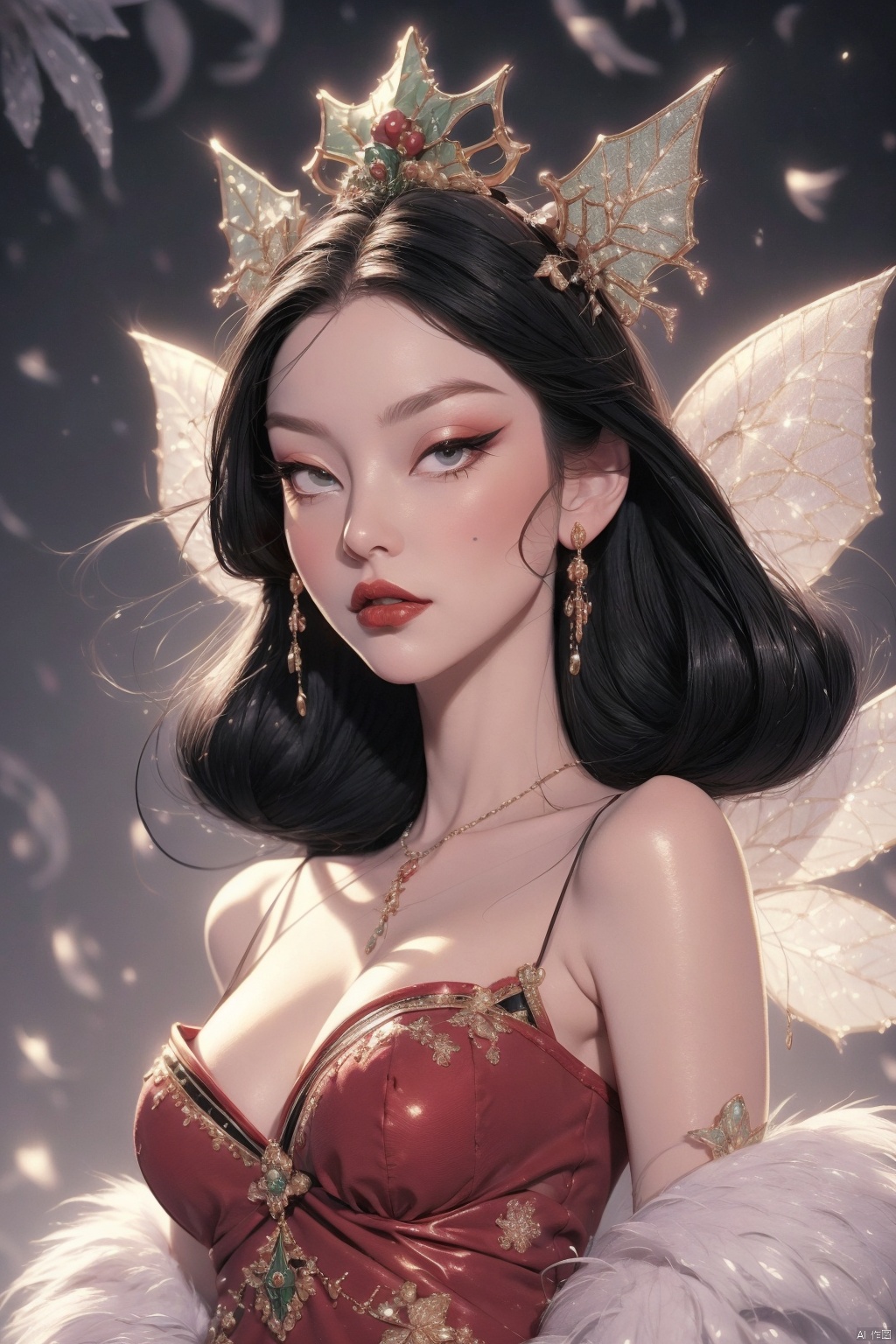 snowstyle, ethereal fantasy concept art of {(Glistening snow fairies adorned with icicle crowns twirled through the air, transforming frosty breath into enchanted snowflakes. A winter ballet unfolded as they crafted a crystalline palace for a grand Christmas ball.:1.4), centered, symmetrical, in the style of disney, Detailed digital art by greg rutkowski and Thomas kinkade, Trending on Artstation, CGSociety, deviantart, 8k, HD, detailed, high resolution, cinematic, unreal engine 5, 4k UHD image, octane render, epic angle and pose, 3d, depth of field, captivating patterns, creative experimentation, luminous magic trails, global illumination, cinematic light, epic shot, festive hues with diffused lighting, award-winning, professional, masterpiece, full sharp, UHD, HDR, 8k} . magnificent, celestial, ethereal, painterly, epic, majestic, magical, fantasy art, cover art, dreamy,