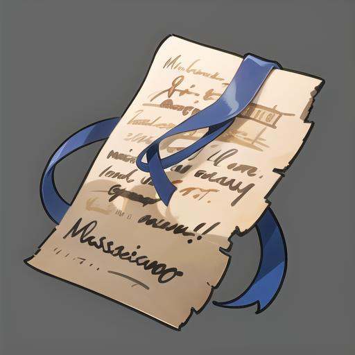 (masterpiece, top quality, best quality, official art, beautiful and aesthetic:1.2),(8k, best quality, masterpiece:1.2),((( Grey Background, solid color background))) <lora:GMIC icon_2dv1.0:0.85>,game icon  institute_\(icon\), a pen and a paper with a blue ribbon on it and a paper with a writing utensil, blue bow, blue ribbon, box, brown background, grey background, no humans, ribbon, simple background, virtual youtuber