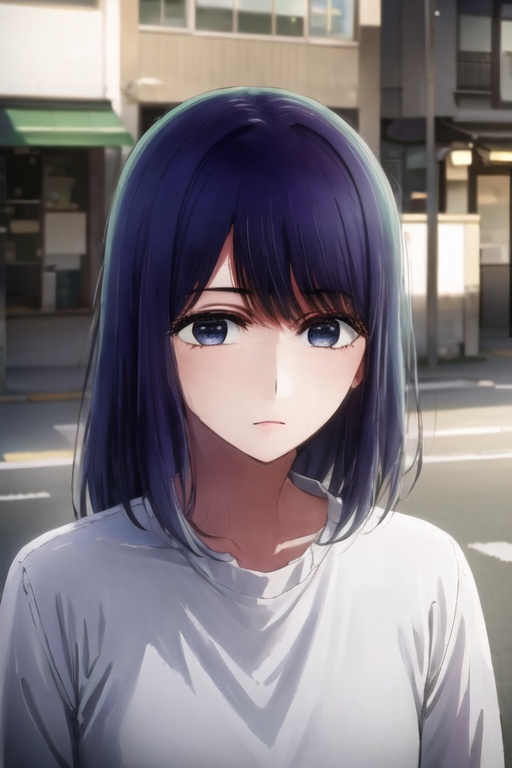 portrait akane kurokawa Sad expression,  outdoors on Tensor.Art