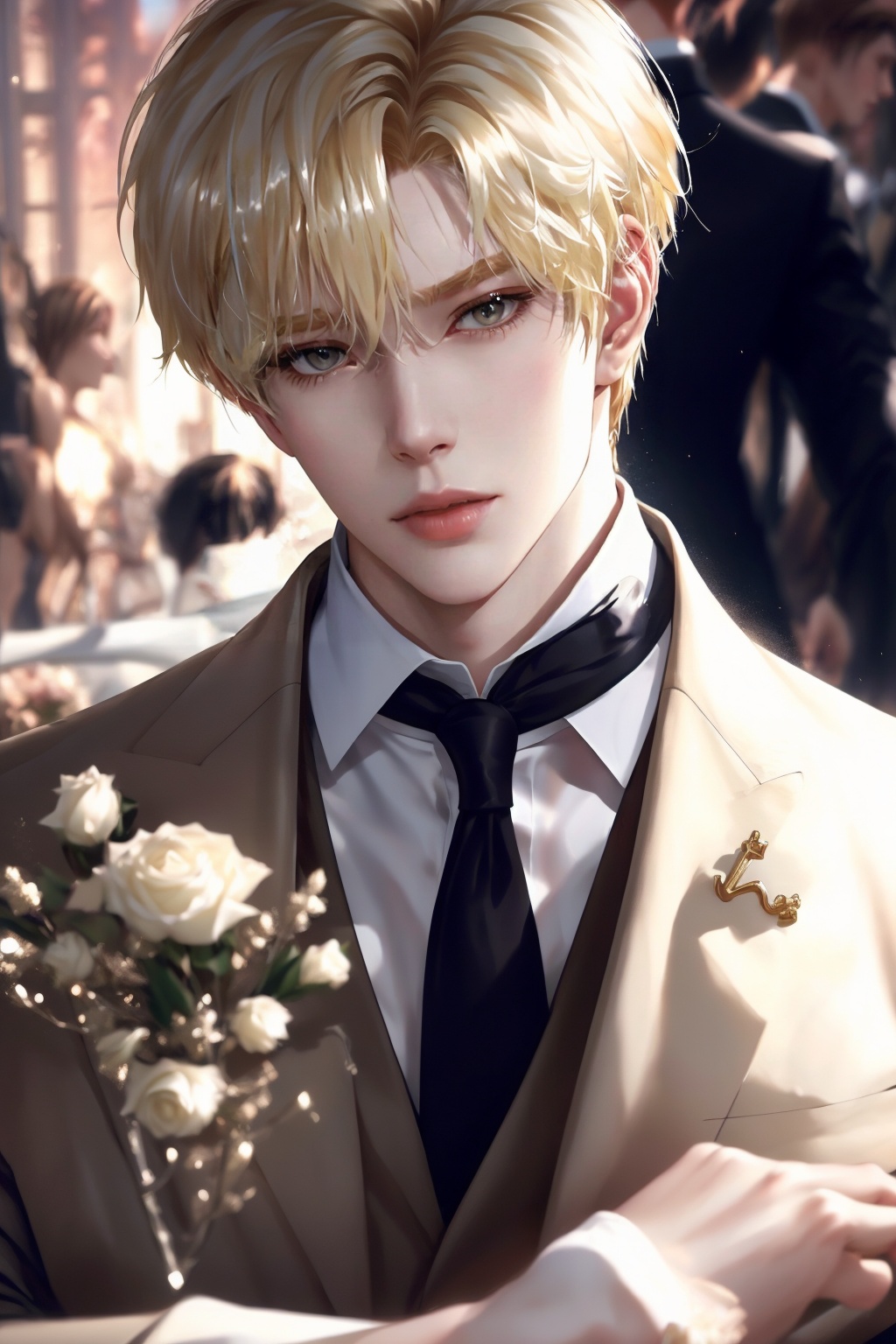 1boy,  hadnsome,  blonde hair on Tensor.Art