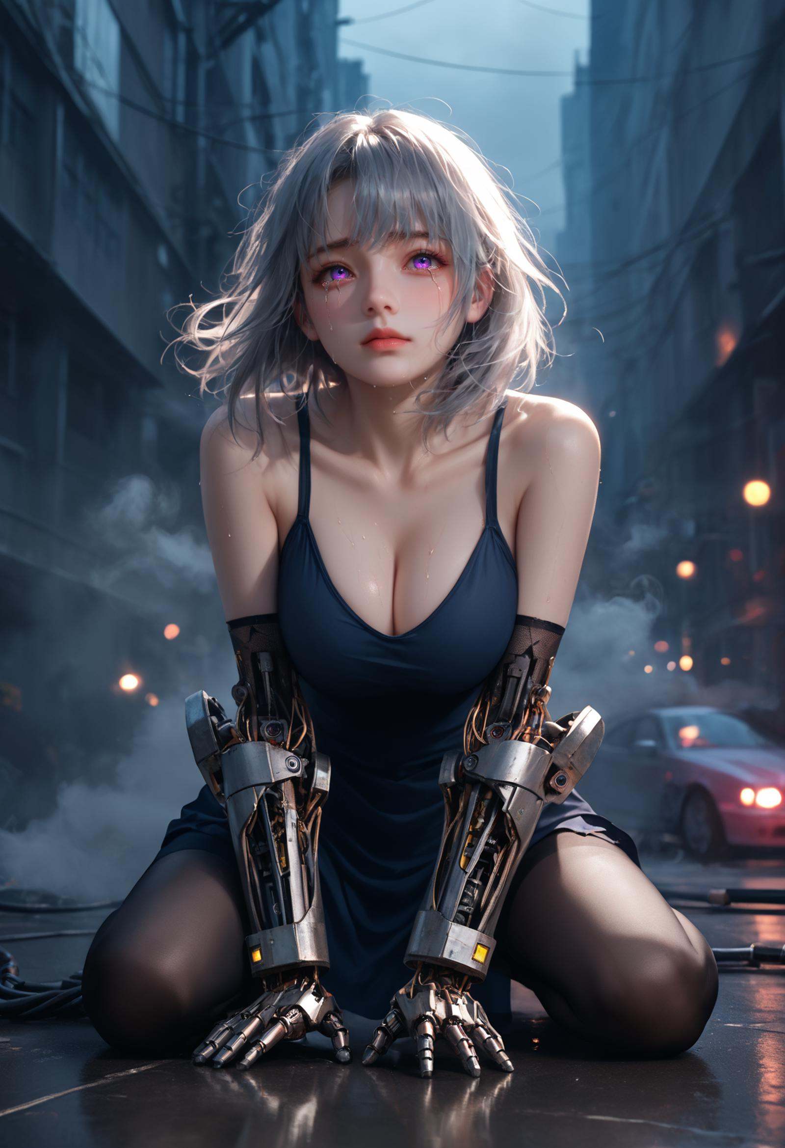 1girl,  solo,  afraid on Tensor.Art