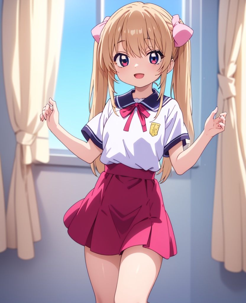 Full body of KokonoeRin from Kodomo no Jikan,  anime style,  long dark hair in twin tails on Tensor.Art