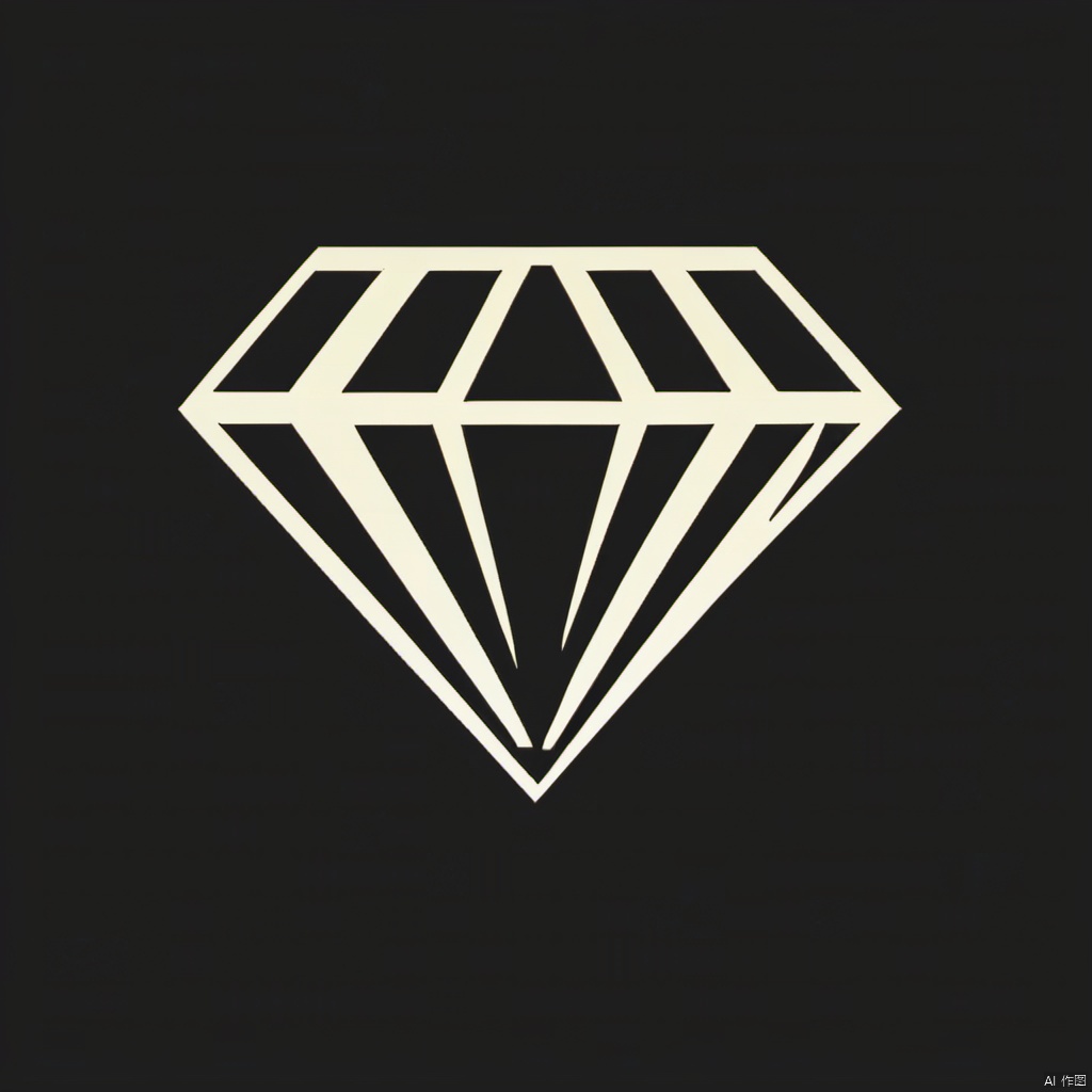 A black and white logo, a diamond