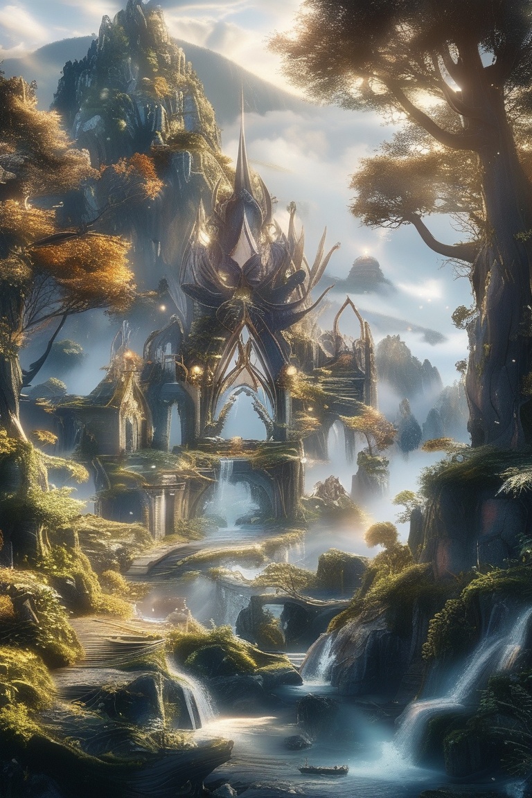 Create a high-definition,  fantastical magical mystical landscape on Tensor.Art