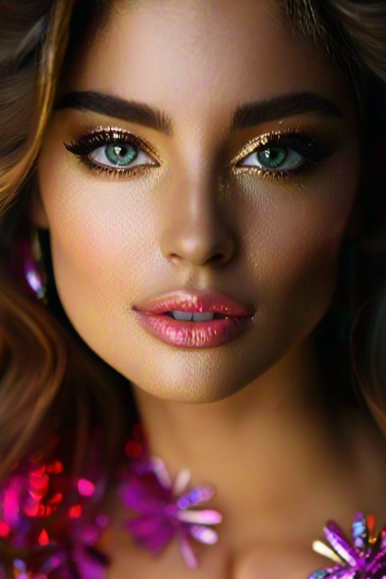 closeup portrait photo of beautiful 26 y.o woman, makeup, 8k uhd, high quality, dramatic, cinematic