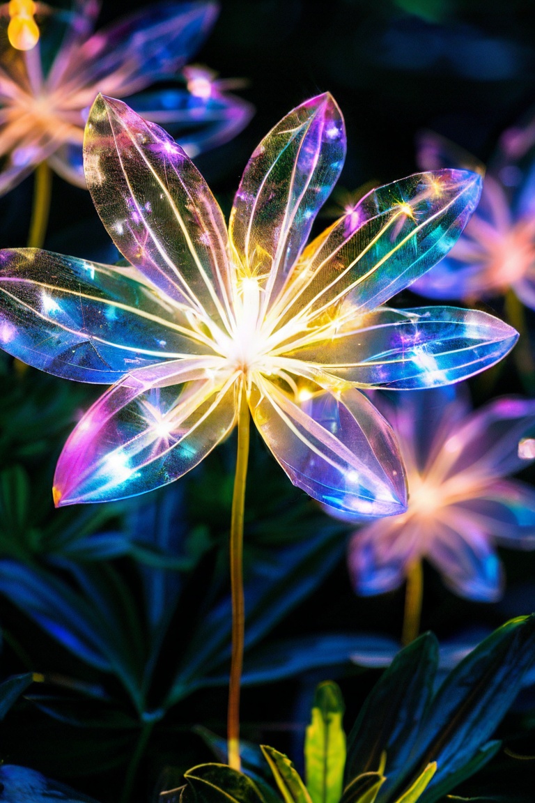 epiCPhoto,  The Starlight Prism Blossom is renowned for its prism-like petals. Each flower consists of multiple transparen...