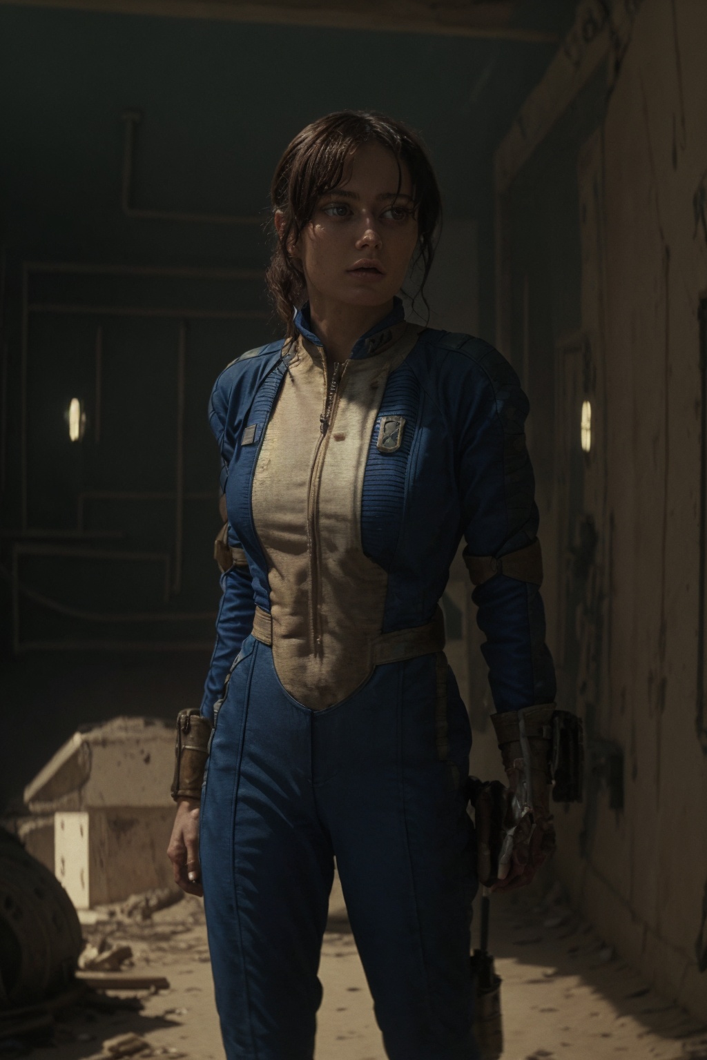 25-year-old Vaultsuit Lucy of average hight from the Fallout TV series. She is in a post-apocalyptic Las Vegas where there...