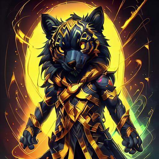 fox from league of legends chibi,  tiger,  red scarf on Tensor.Art