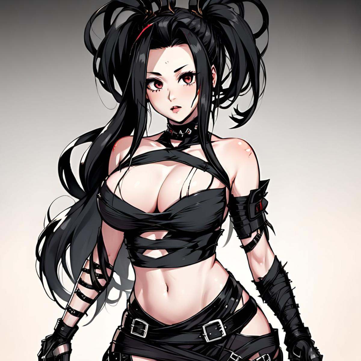 evang,  goth girl,  sexy face on Tensor.Art