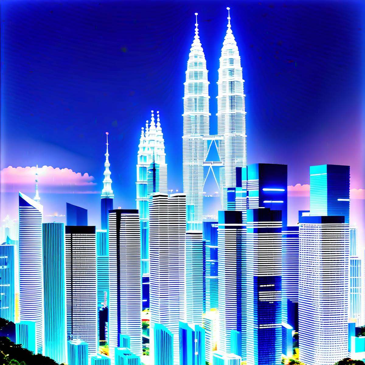 Petronas Twin Towers and Kuala Lumper Tower are the landmarks of Kuala Lumpur.,  the other used an open social area and me...
