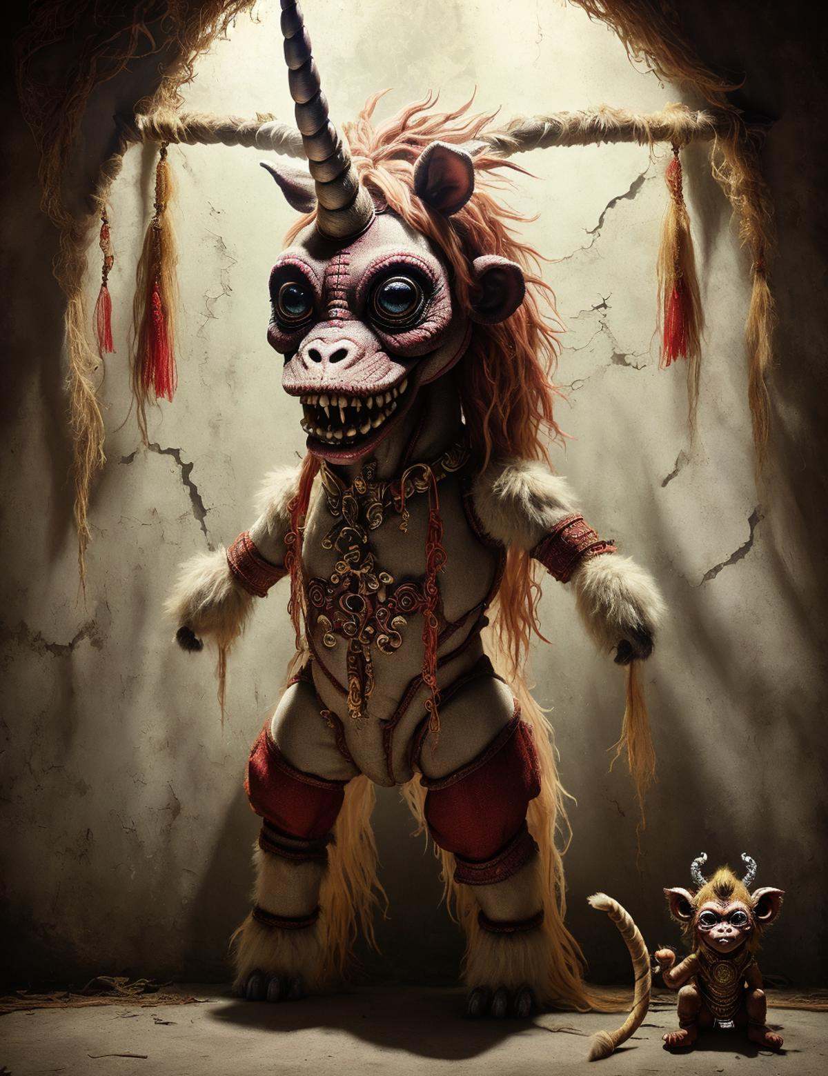 DonMCr33pyD0115 unicorn,  Mythical Monkey King from Chinese folklore,  immense strength and magical powers on Tensor.Art