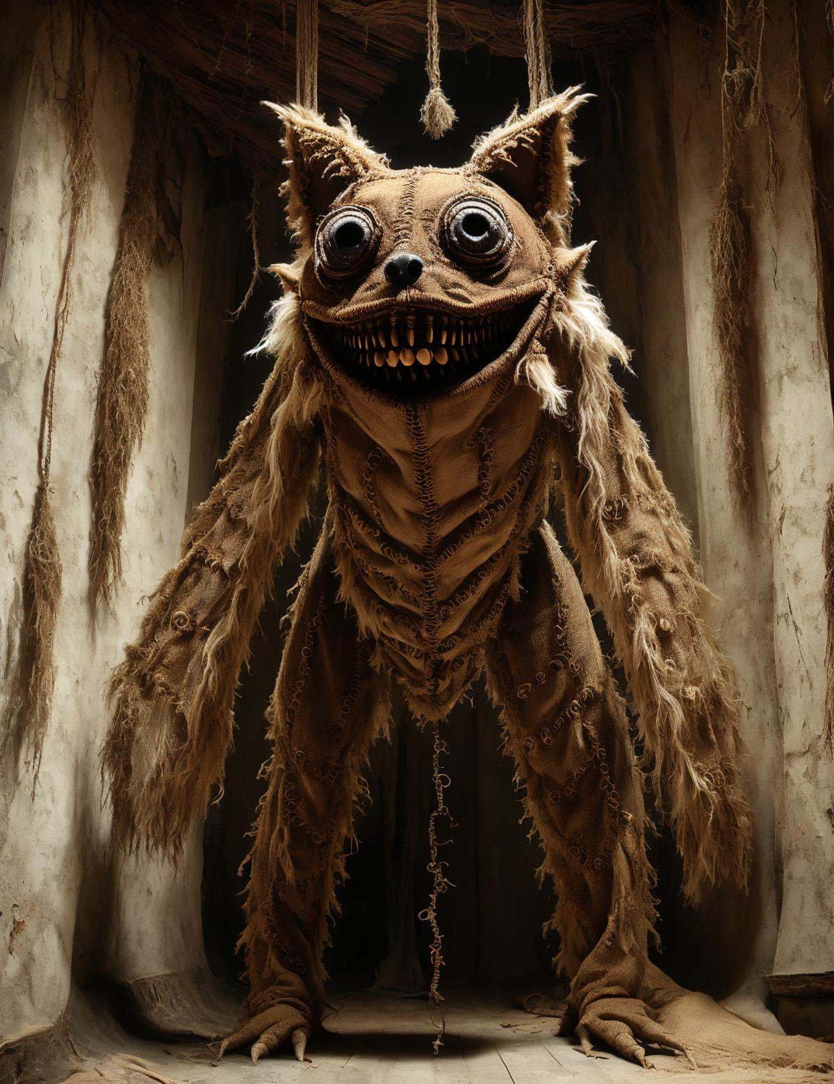 DonMCr33pyD0115 big haunting woven organic angular person,  octopod bimanual,  furry appendages on Tensor.Art