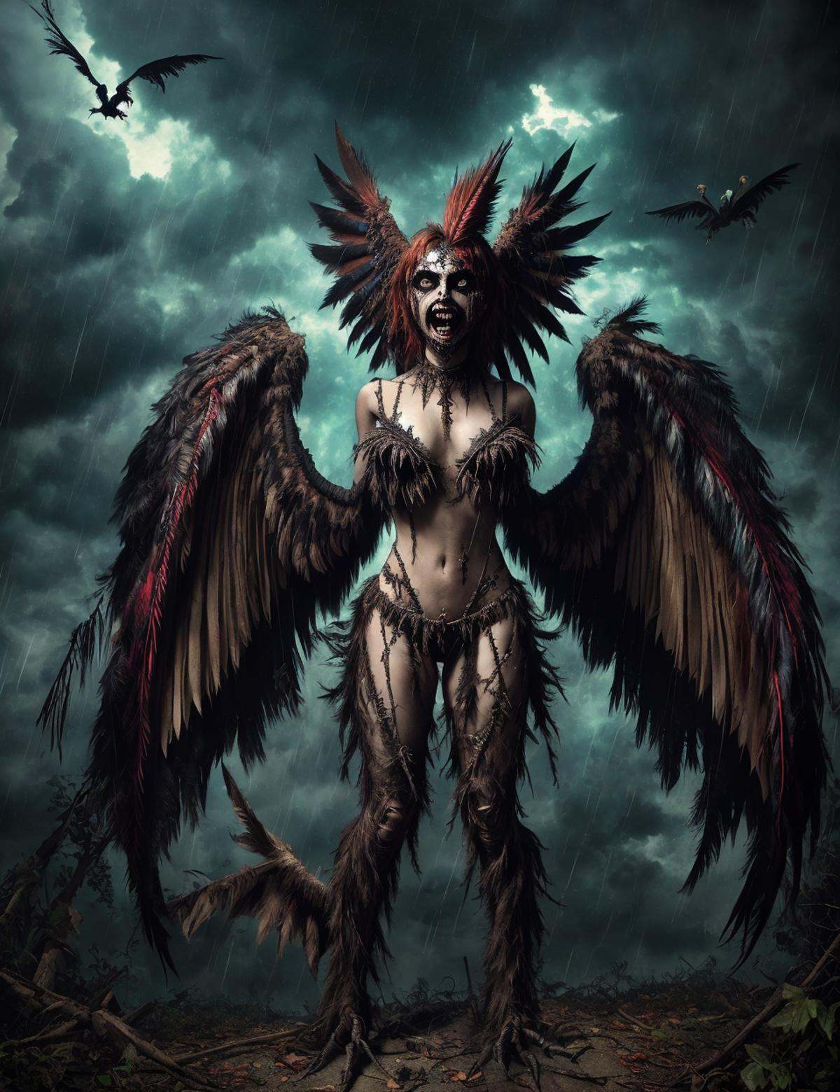 DonMCr33pyD0115 harpy,  mix of human and bird features,  humanoid upper body on Tensor.Art