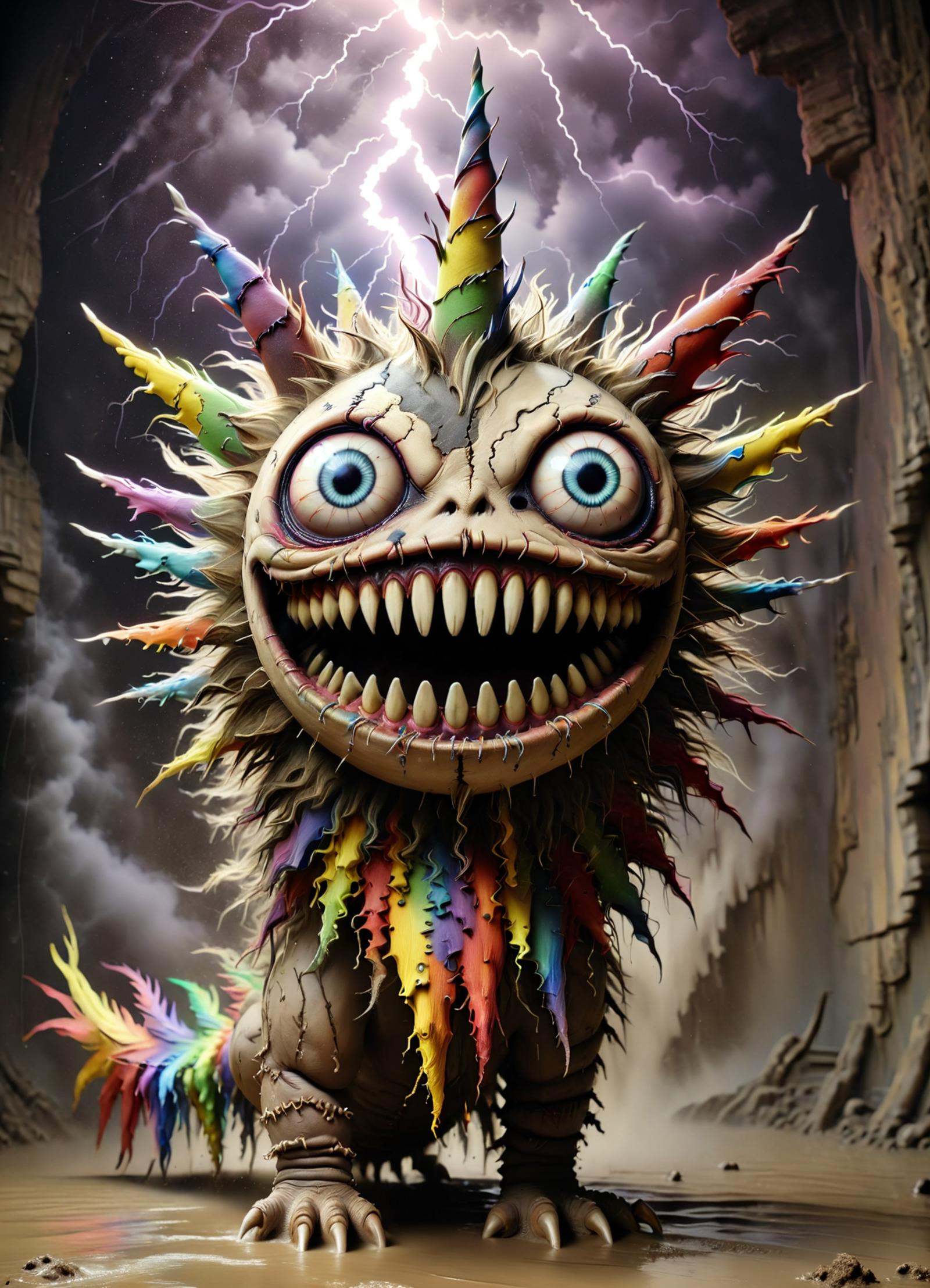 DonMCr33pyD0115XL a pulsating vortex lightning celestial Yong,  mud skin,  frills on Tensor.Art