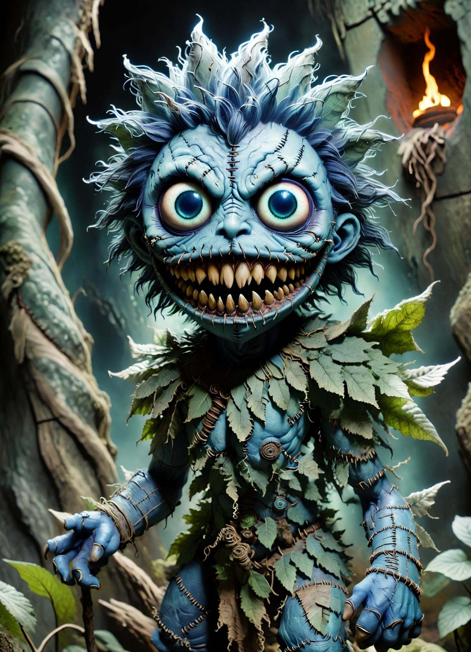 DonMCr33pyD0115XL blue men of minch,  Ethereal guardian of nature,  aspect of natural elements on Tensor.Art