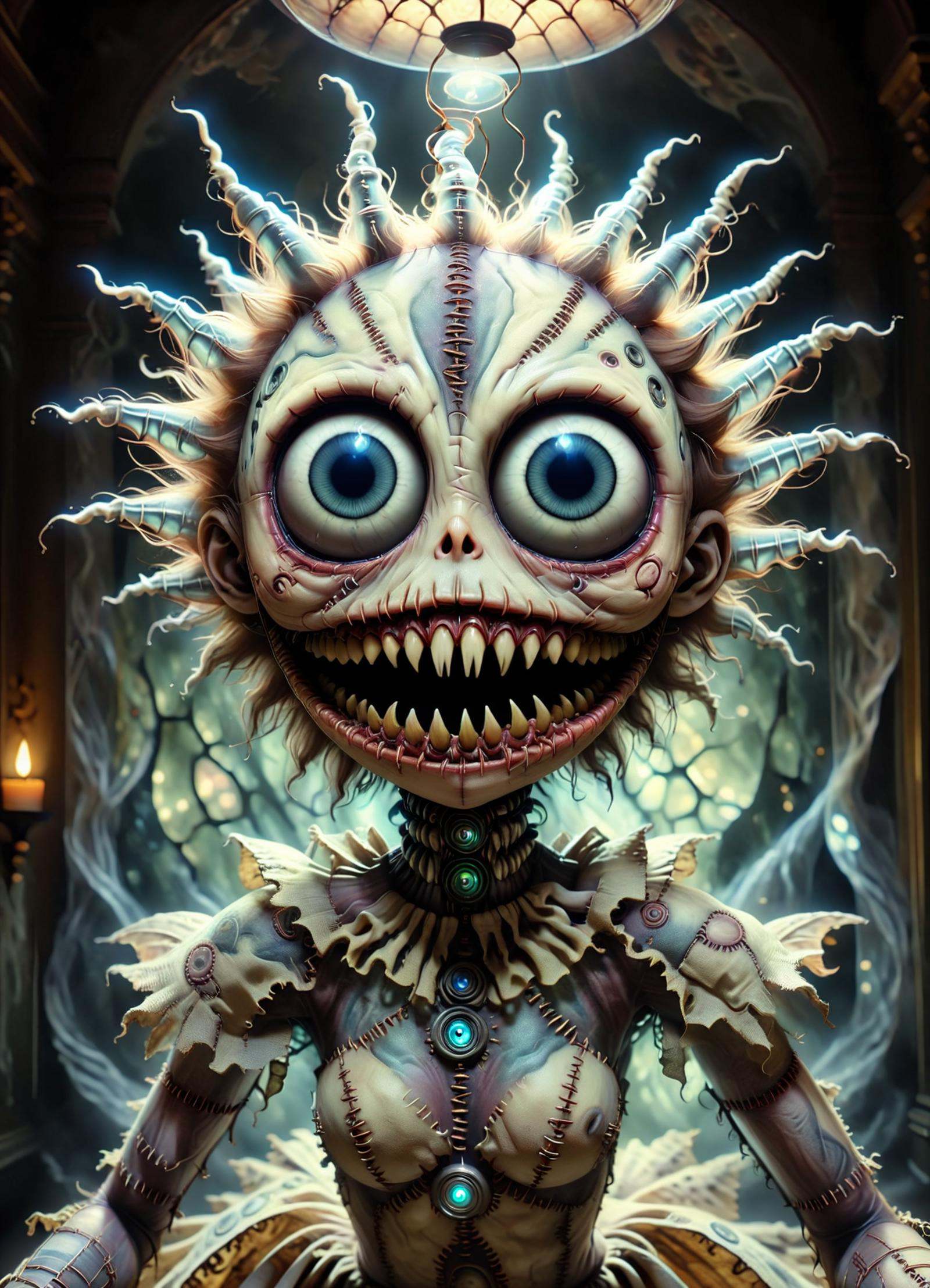 DonMCr33pyD0115XL female mind-controlling entity- translucent,  mesmerizing creatures emanating hypnotic patterns and ligh...