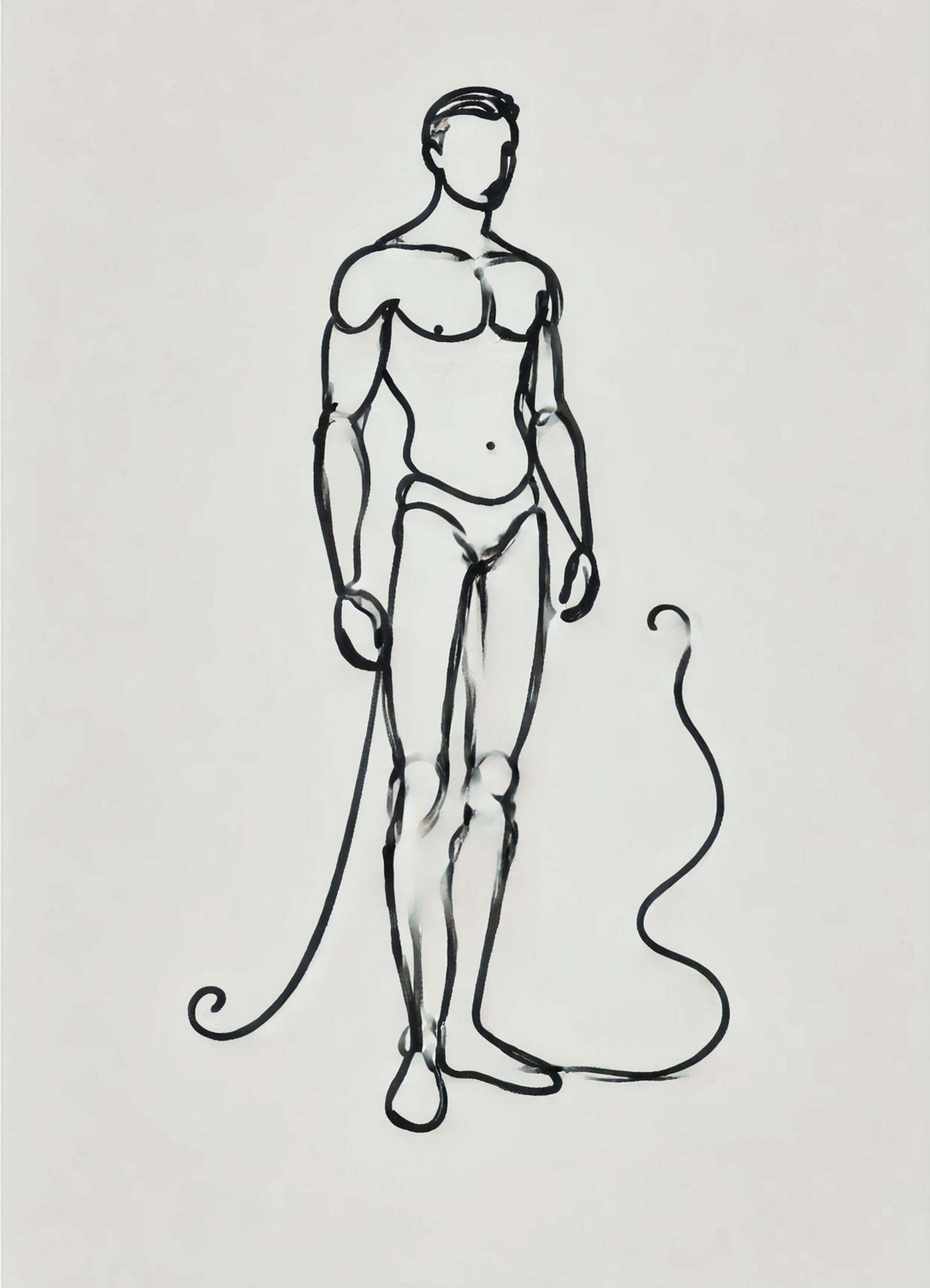 DonM0n3L1n3XL one line drawing,  male tetsucabra on Tensor.Art