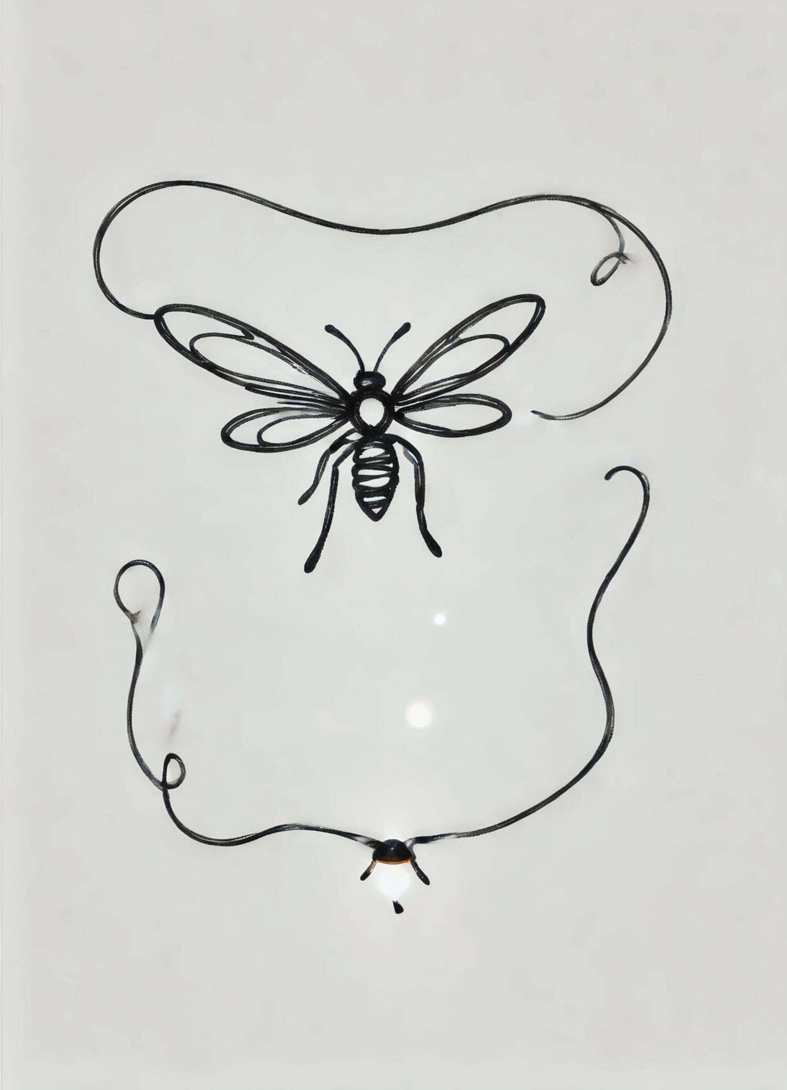 DonM0n3L1n3XL one line drawing, space-time distorted warp gate, self-adjusting nanofluidic climate control, gas lanterns,glow-in-the-dark insects, laser lights  <lora:DonM0n3L1n3XL:1>