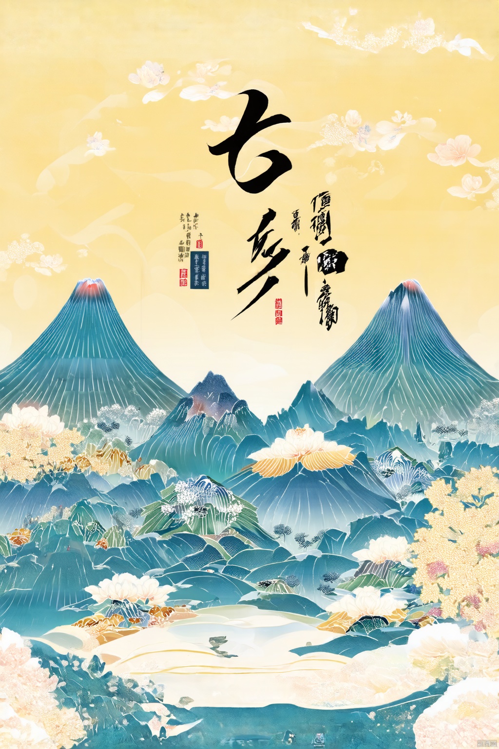 QIXI,  山水画,  情侣 by 行乎者也 on Tensor.Art