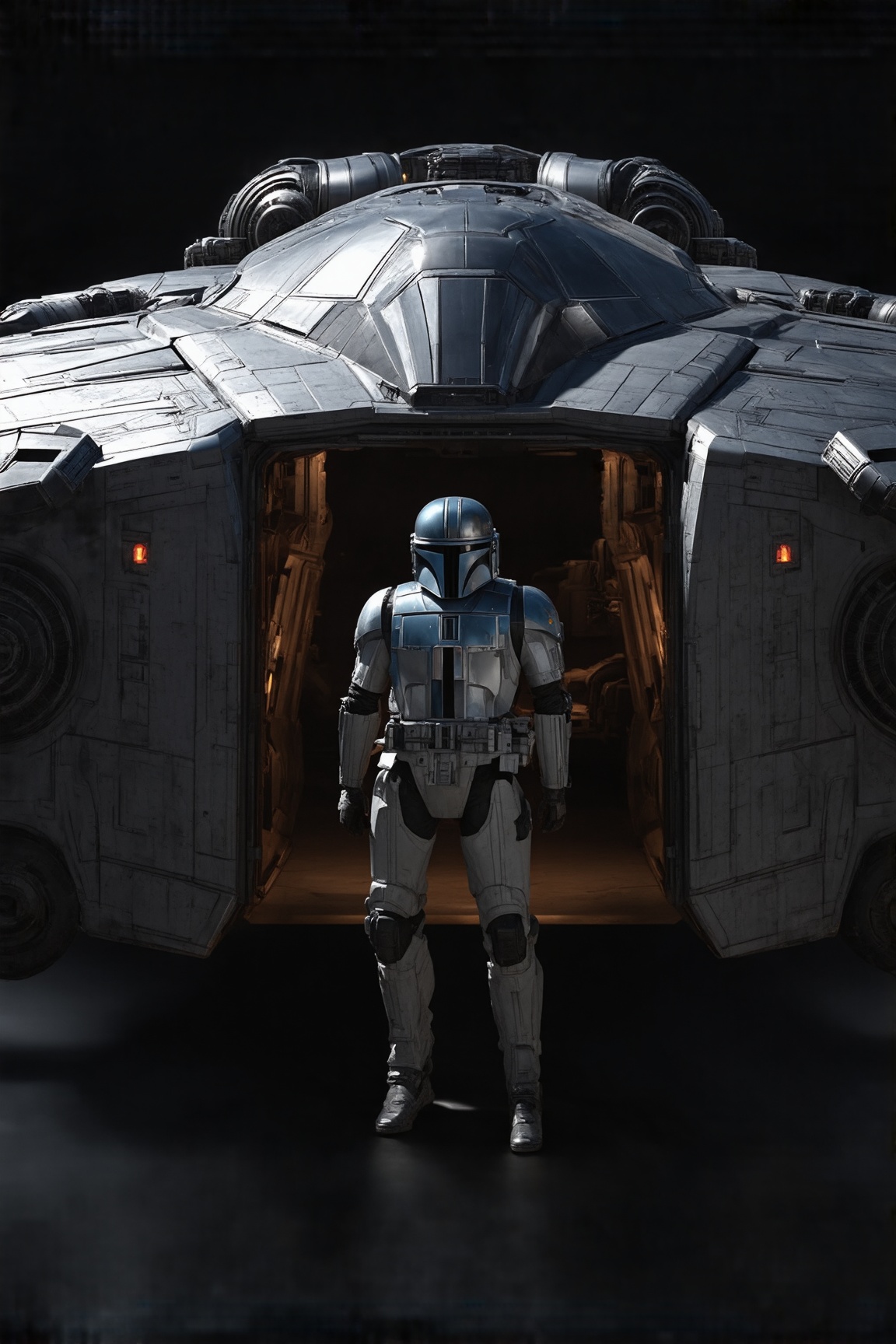 ((Ultra-realistic)) photo of Razor Crest,  a starsip in Star Wars film,  Mandalorian's starship on Tensor.Art