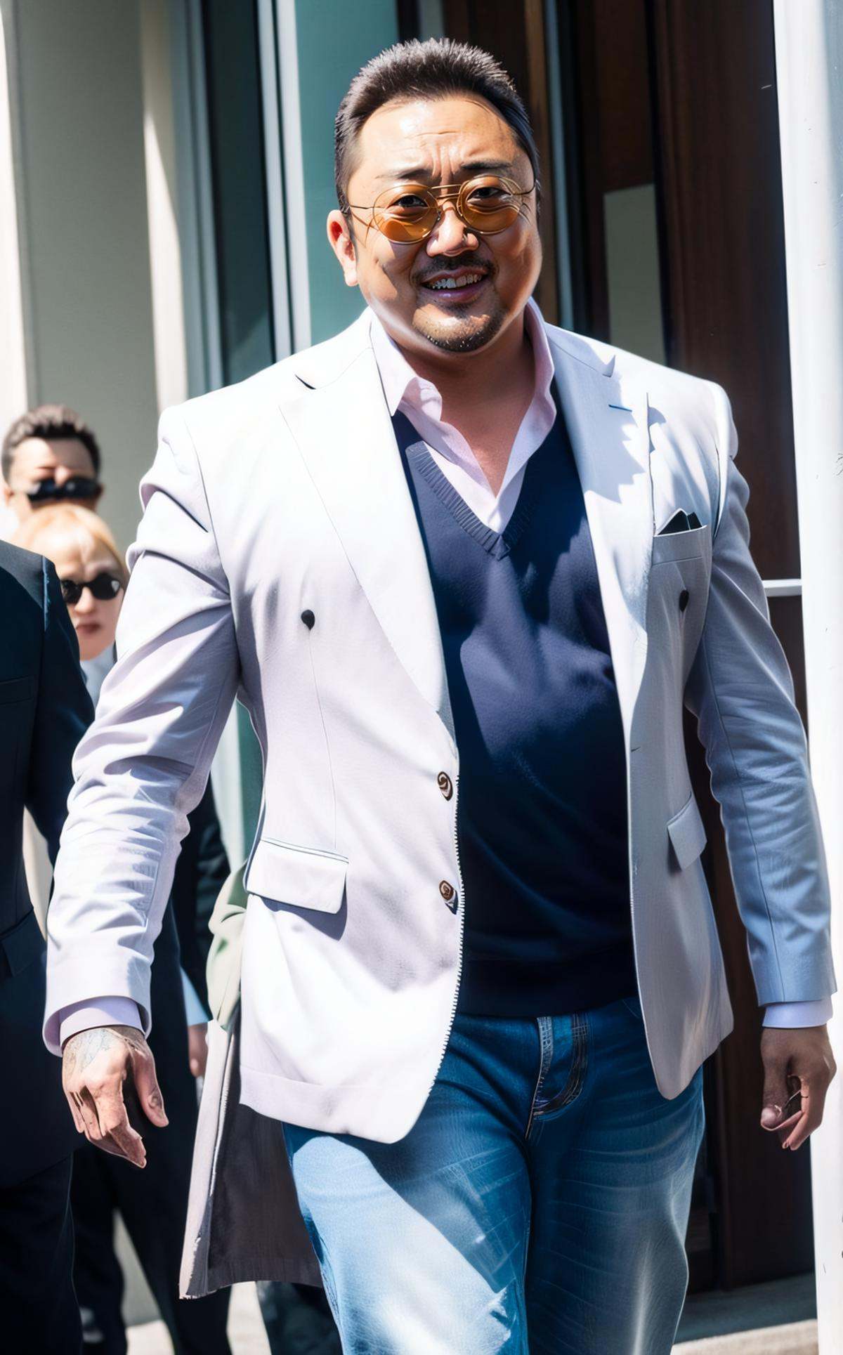 muscular male,  sunglasses ,  denim jeans on Tensor.Art