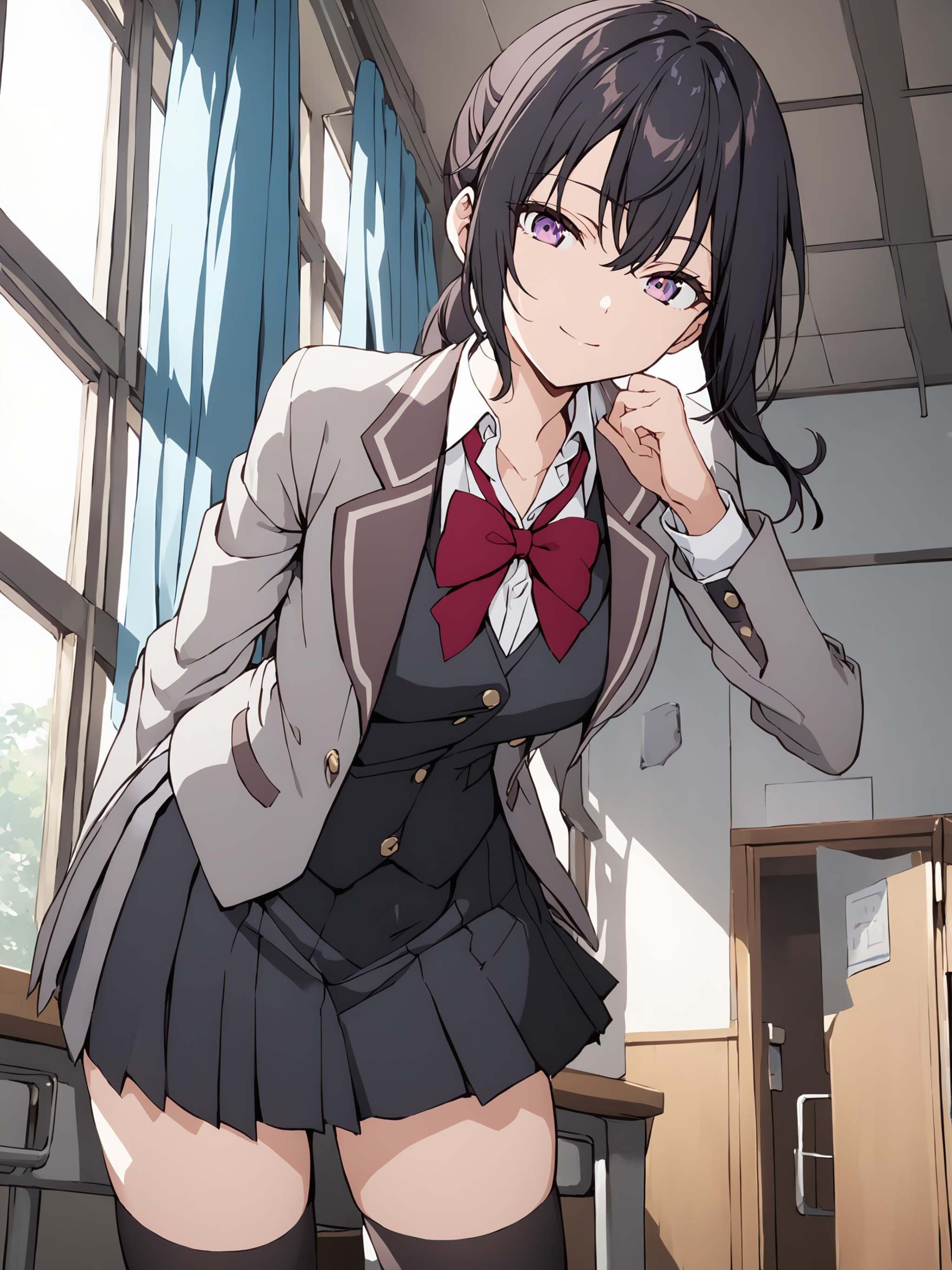 suouyuki_imoto,  purple eyes,  black hair on Tensor.Art