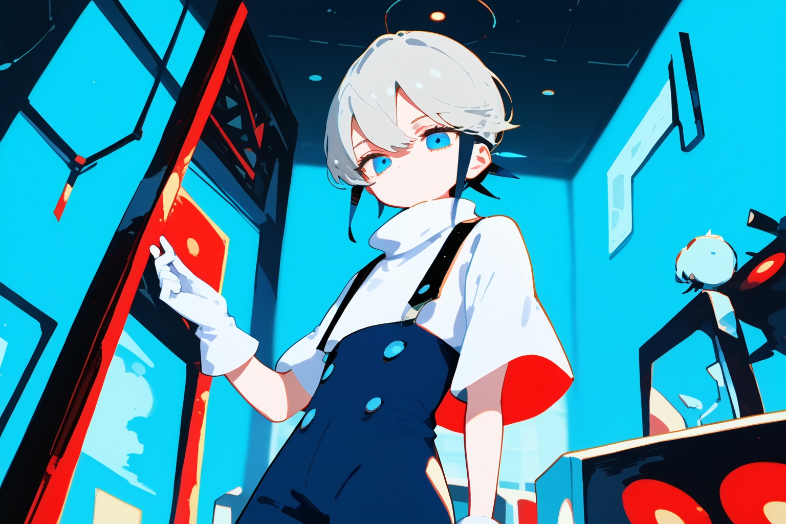 1girl,  looking at viewer ,  short hair on Tensor.Art