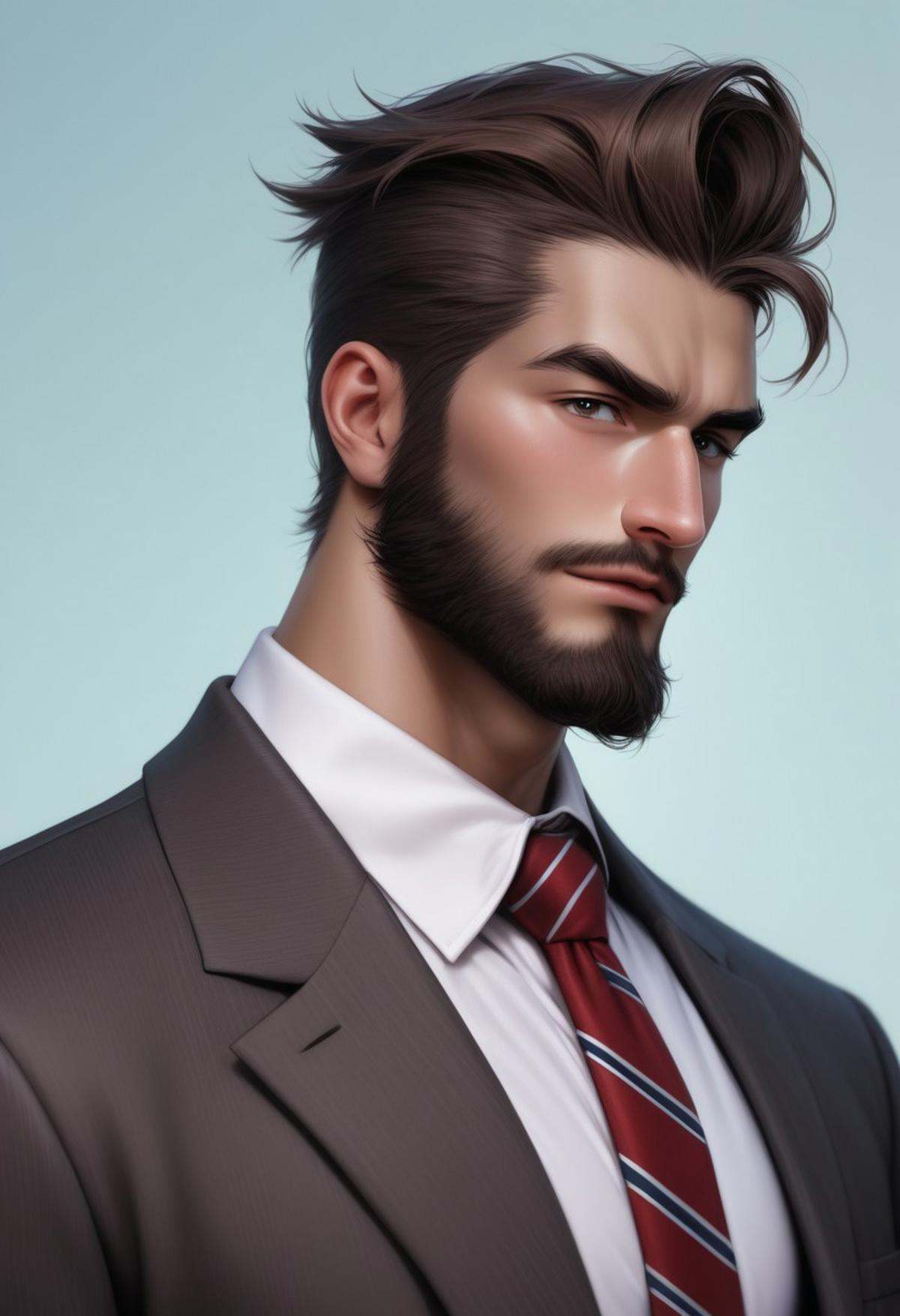 1boy,  beard,  facial hair on Tensor.Art
