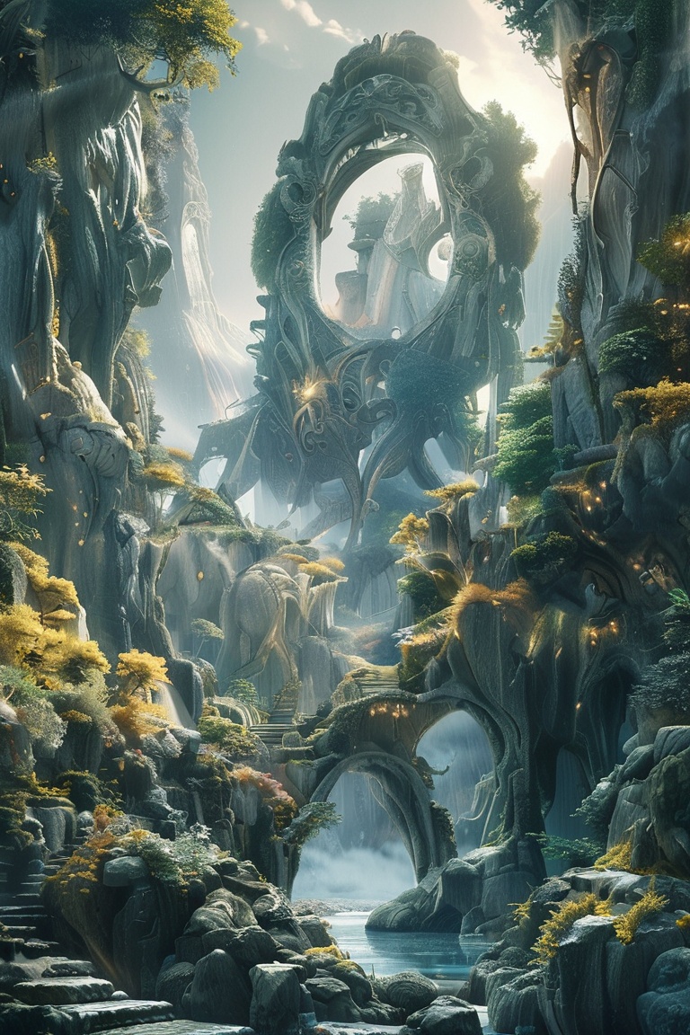Create a high-definition,  fantastical magical mystical landscape on Tensor.Art