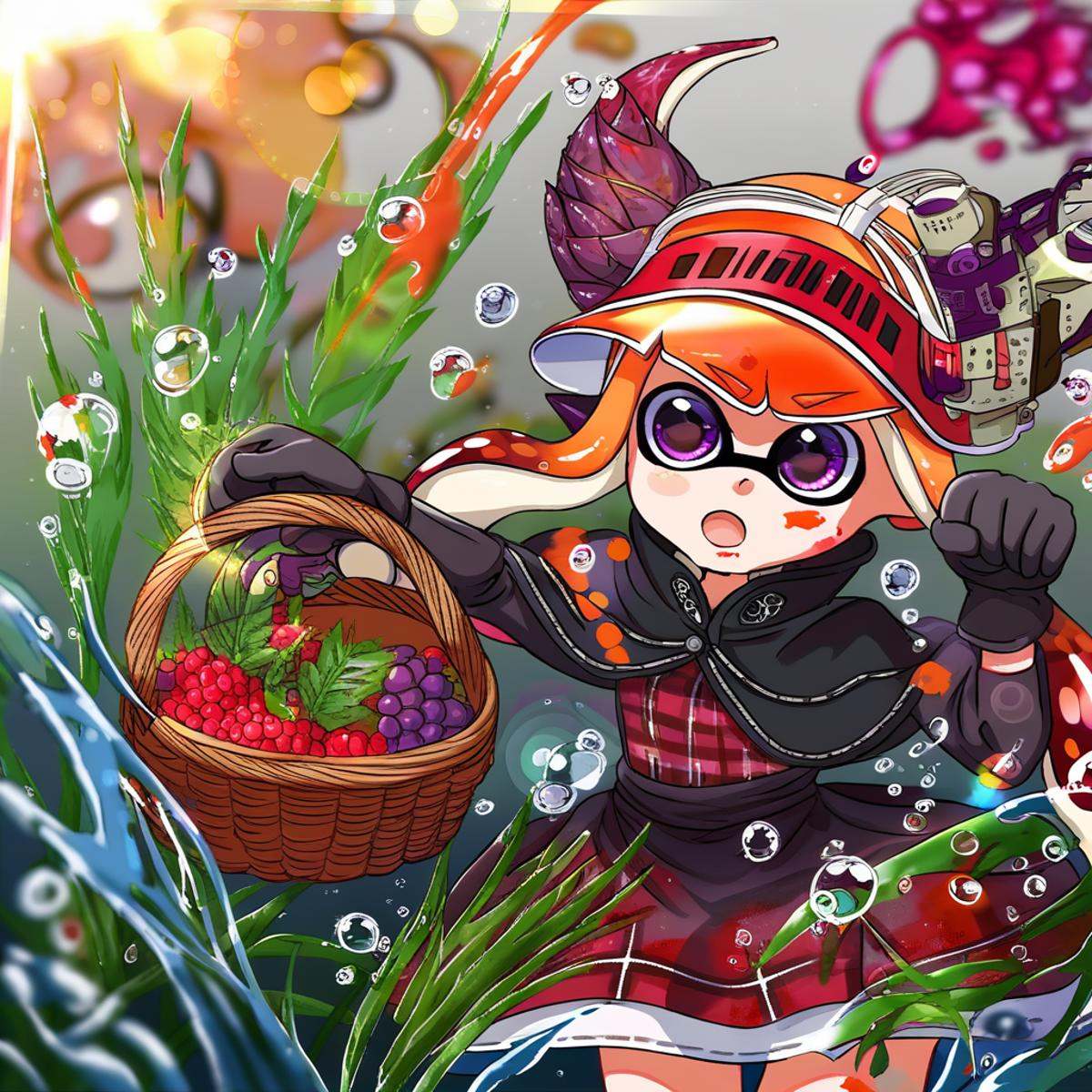inkling girl,  splattershot (splatoon),  legs up on Tensor.Art