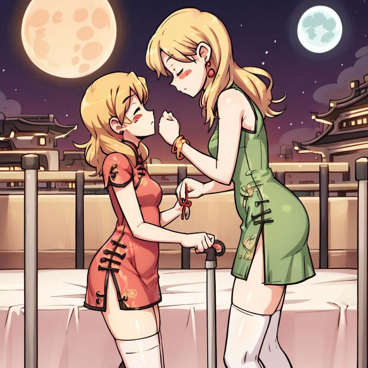 enomotosaki,  dress,  moon on Tensor.Art