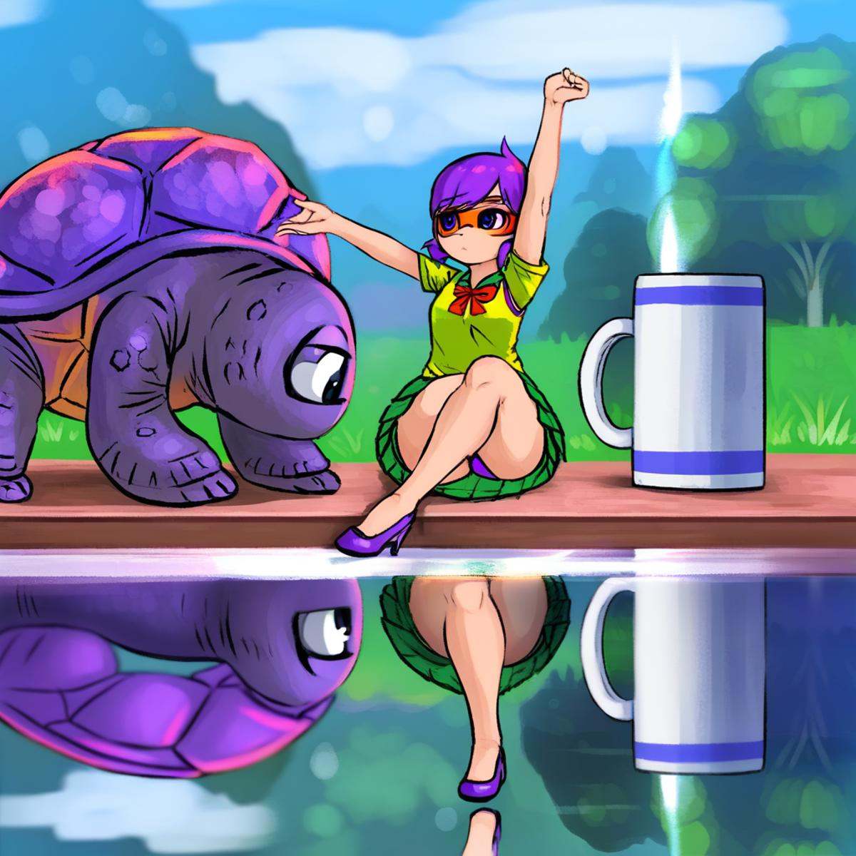 acvillager,  green bikini,  turtle on Tensor.Art